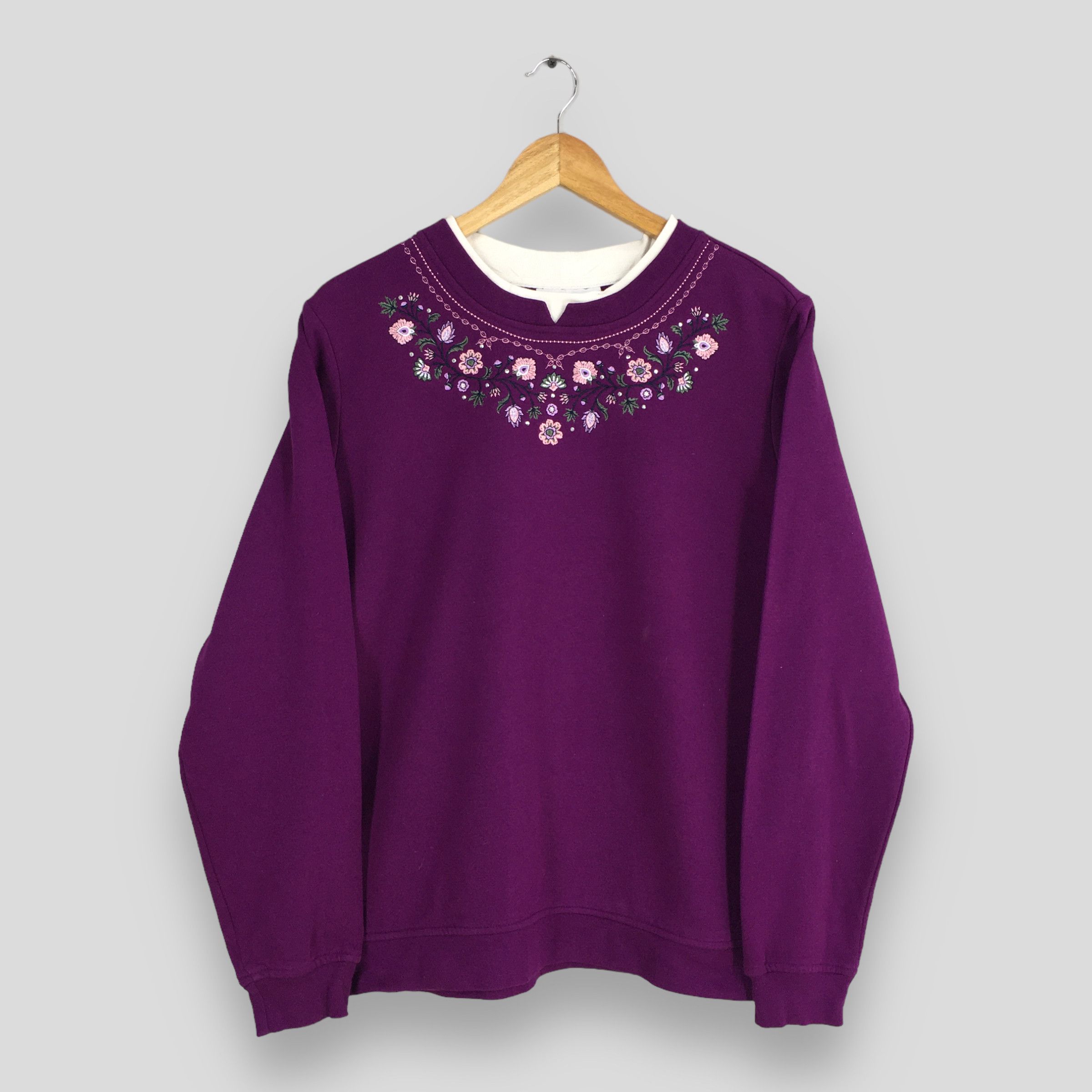 Art Comes First Vintage Breckenridge Floral Purple Sweatshirts Large Size L / US 10 / IT 46 - 1 Thumbnail