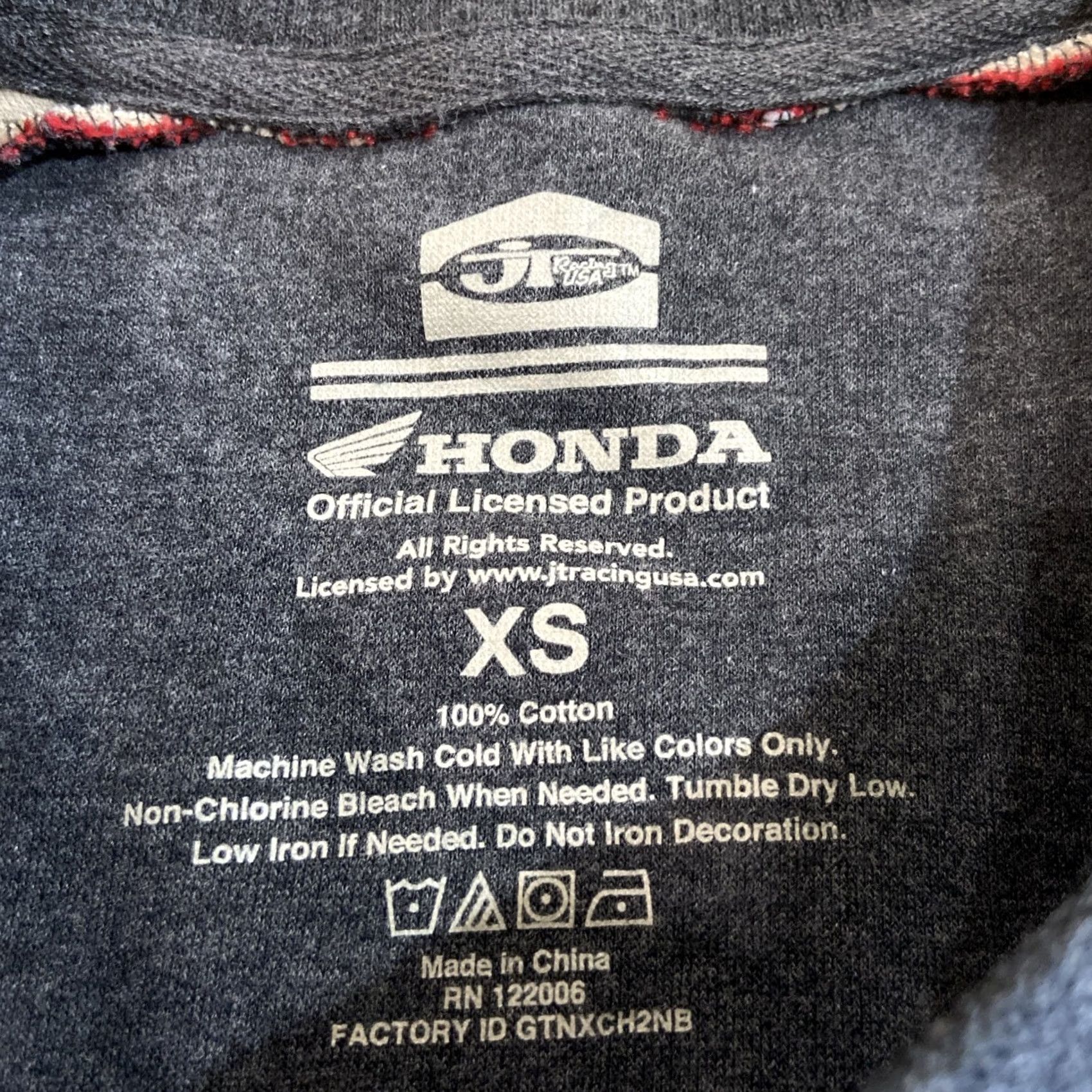 Honda Honda Women's Sweatshirt Oversized Pullover XS JT Racing Motocross Supercross Boxy Gray Size XS / US 0-2 / IT 36-38 - 3 Thumbnail