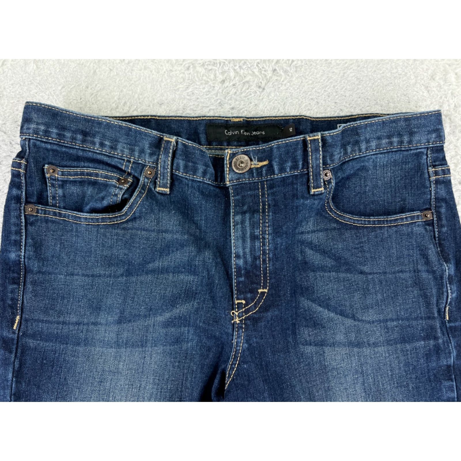 Calvin Klein Calvin Klein Jeans Women 12 Blue Denim Flared Mid Rise 30x30 Cotton Blend Womens Size 34" / US 12 / IT 48 - 7 Thumbnail