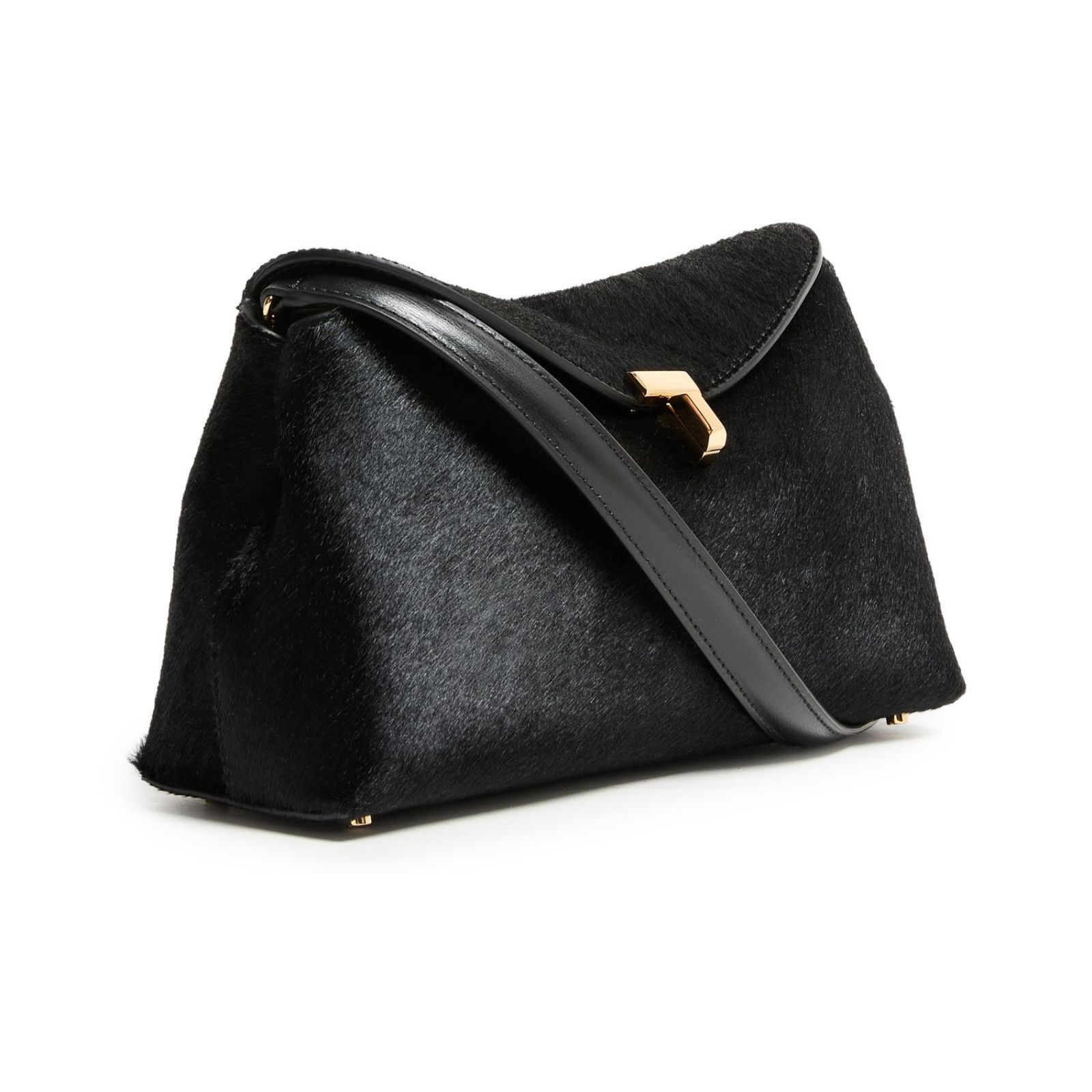 Toteme TOTEME T-Lock Black Pony Hair Clutch New And Authentic Size ONE SIZE - 2 Thumbnail