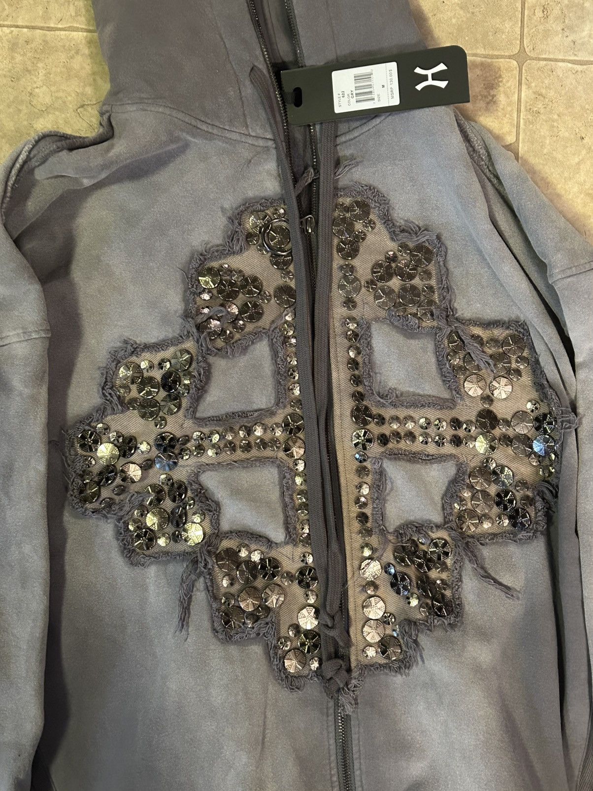 Hudson Hudson Knight Grey Rhinestone Jacket Size US L / EU 52-54 / 3 - 3 Thumbnail
