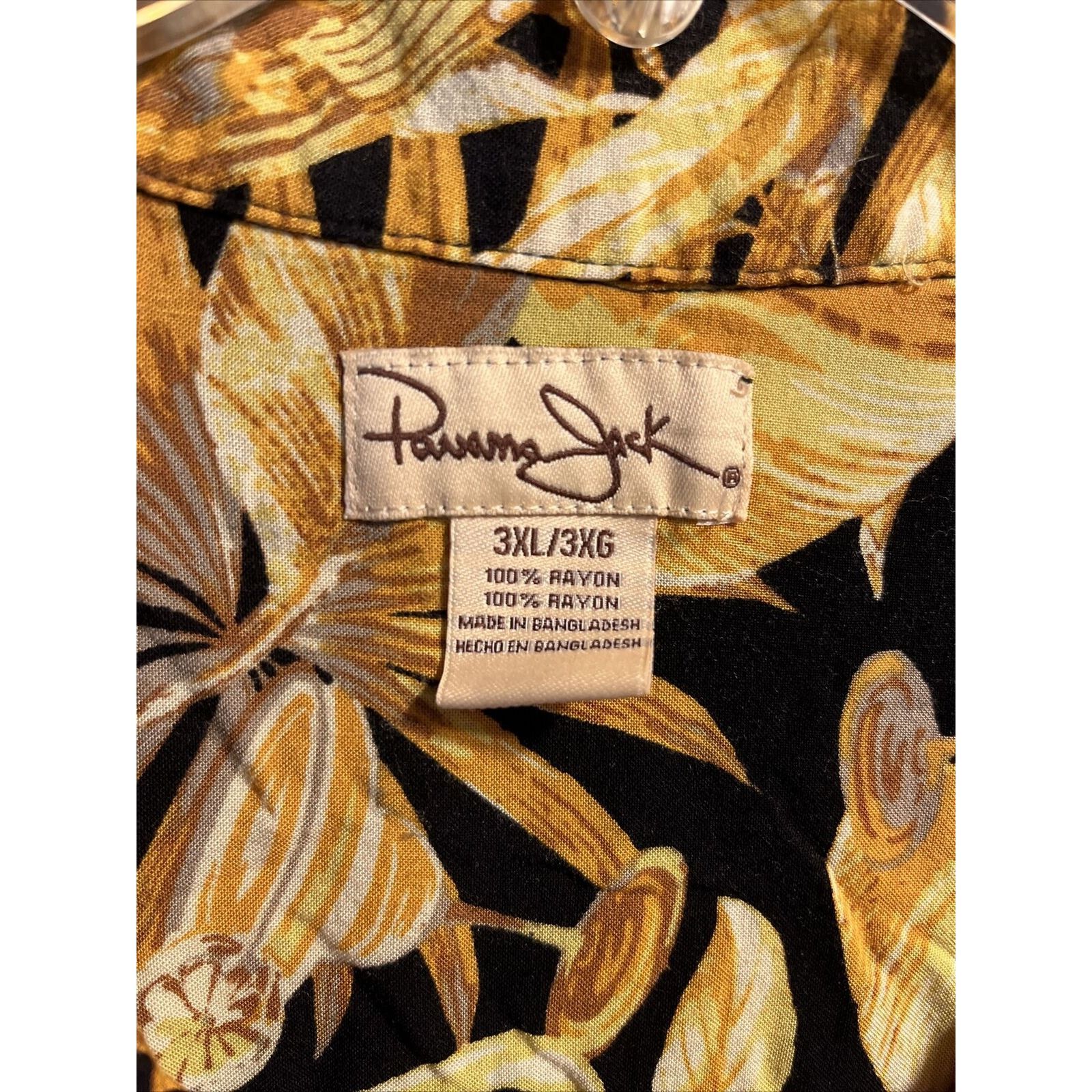 Panama Jack Panama Jack Men's 3XL Golden SS Button Rayon Hawaiian Shirt Size US XXL / EU 58 / 5 - 2 Thumbnail