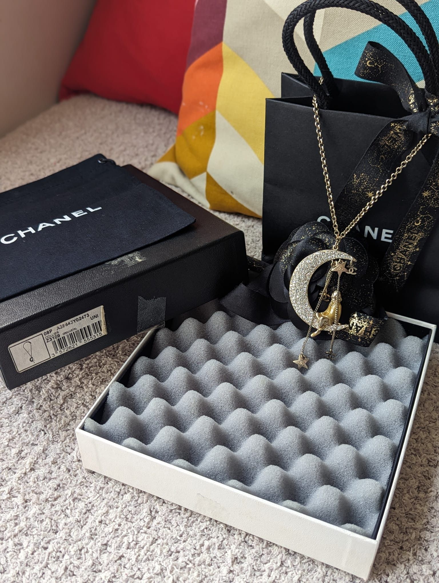 Chanel Chanel CC 08P CoCo on the Moon GHW Crystal Logo Necklace tag Size ONE SIZE - 16 Thumbnail