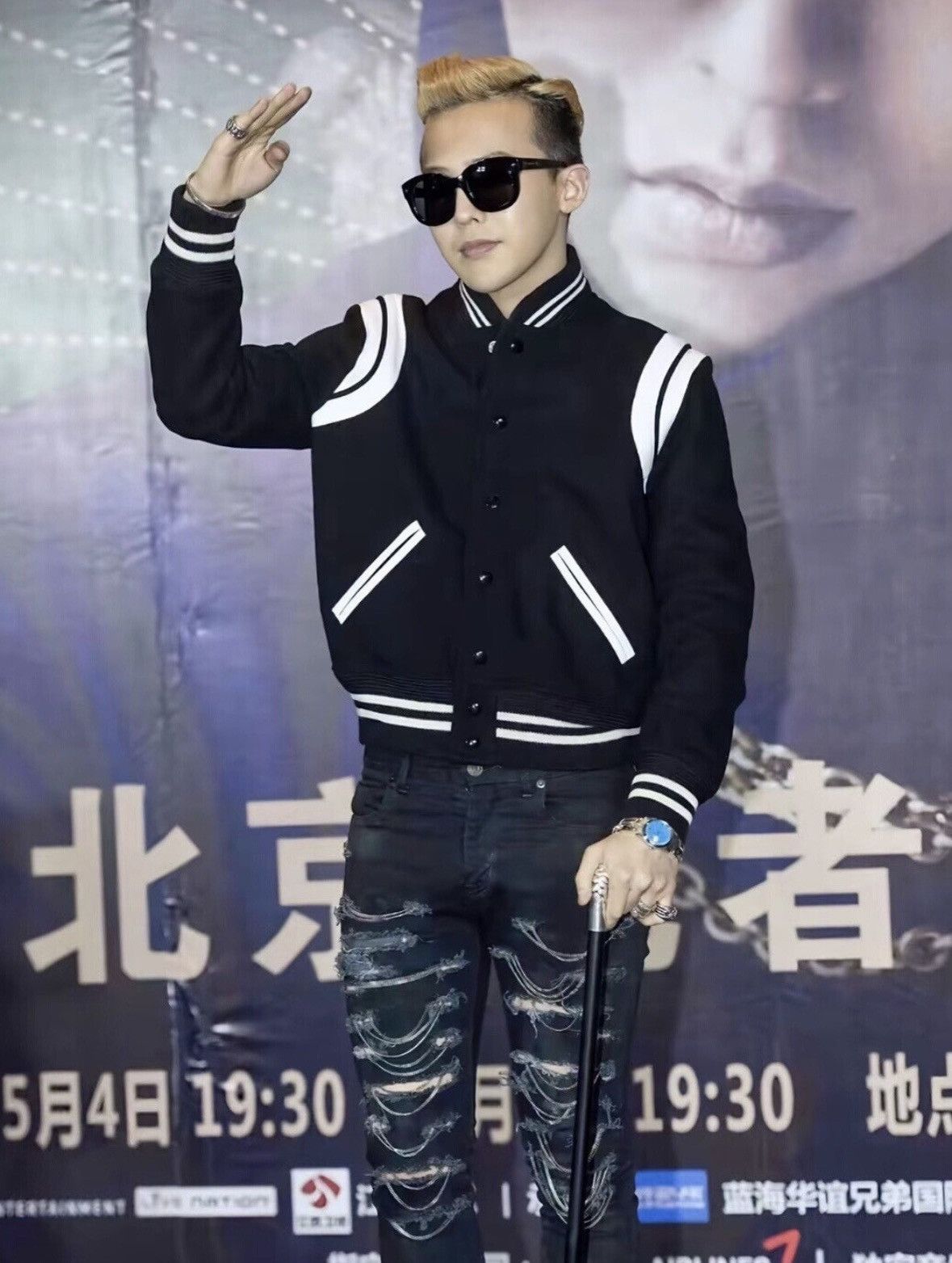 Saint Laurent Paris Saint Laurent 2014 Black &White Wool Lambskin Varsity Jacket Size US L / EU 52-54 / 3 - 6 Thumbnail