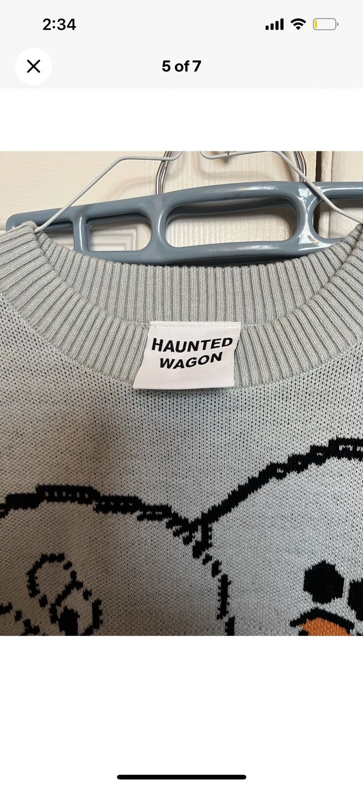 Online Ceramics L - Online Ceramics BOO Knit Sweater Crew Neck Haunted Wagon Size US L / EU 52-54 / 3 - 5 Thumbnail