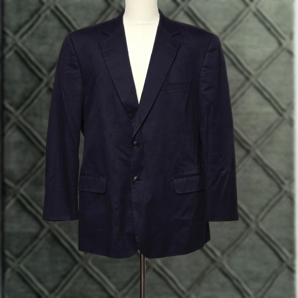 NICHOLAS Haspel Blazer Mens 46 Regular Navy Blue Nicholas Suit Cotton Two-Button Jacket Size 46R - 1 Thumbnail
