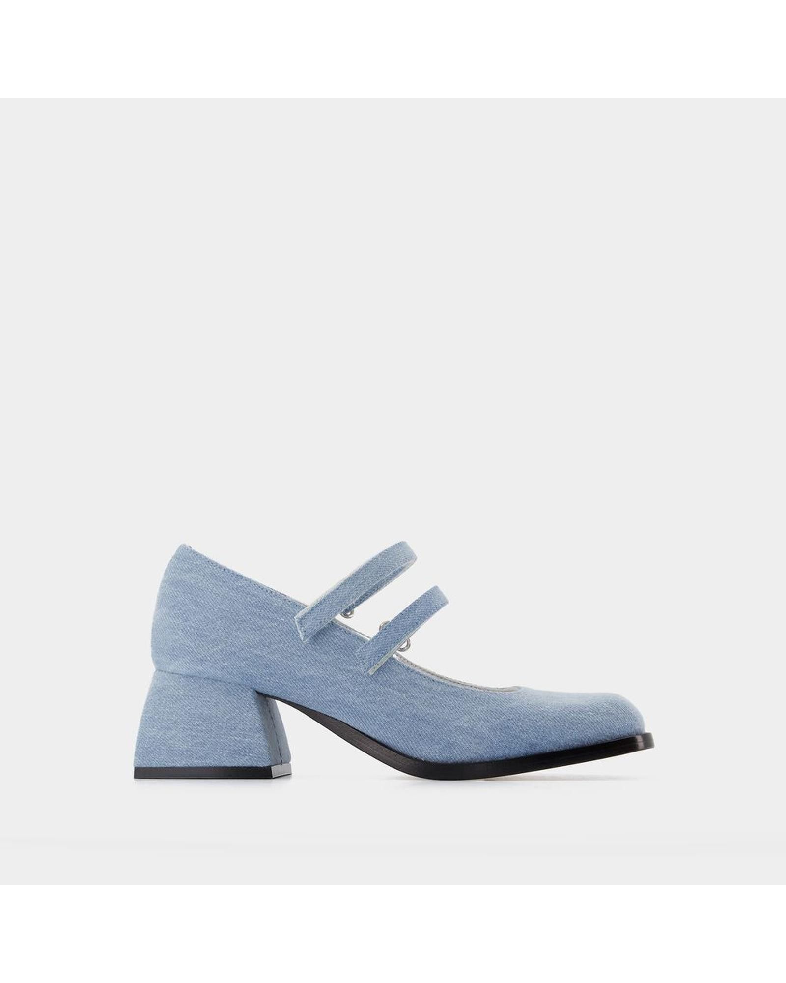 image of Nodaleto Bulla Bacara Pumps - Leather Shoes in Blue, Women's (Size 5)