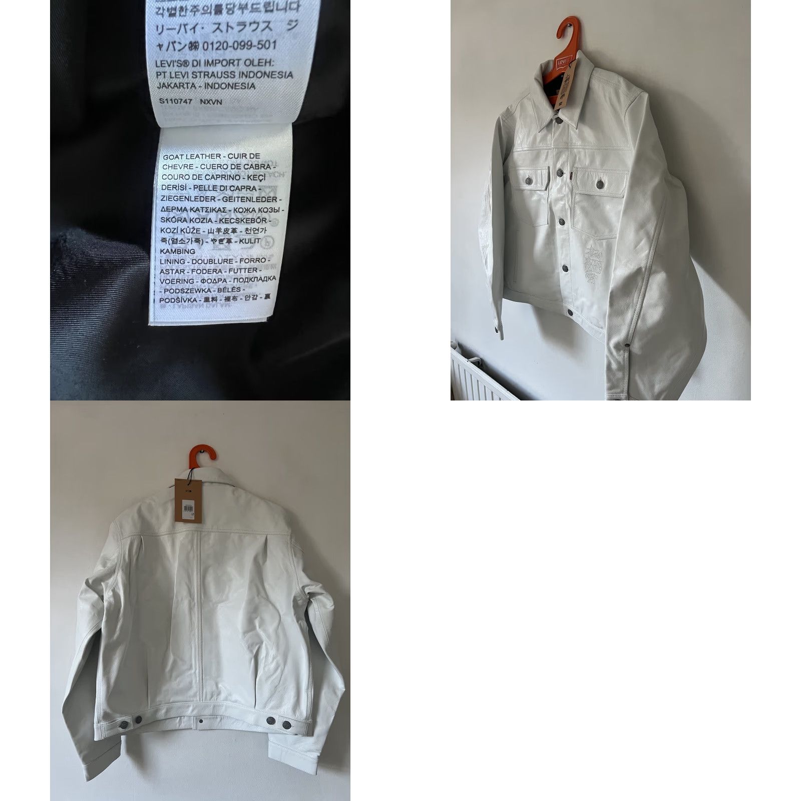 Levi's VINTAGE Stussy Levi’s Leather Jacket L Made Italy 2024 Trucker White Rare Collaboration Size US L / EU 52-54 / 3 - 11 Thumbnail