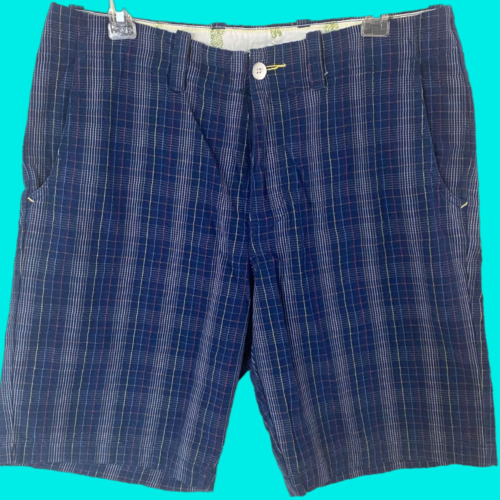 Tommy Bahama VINTAGE Tommy Bahama Relax Seersucker Flat Front Shorts Blue Plaid Mens Size 32 Size US 32 / EU 48 - 1 Thumbnail