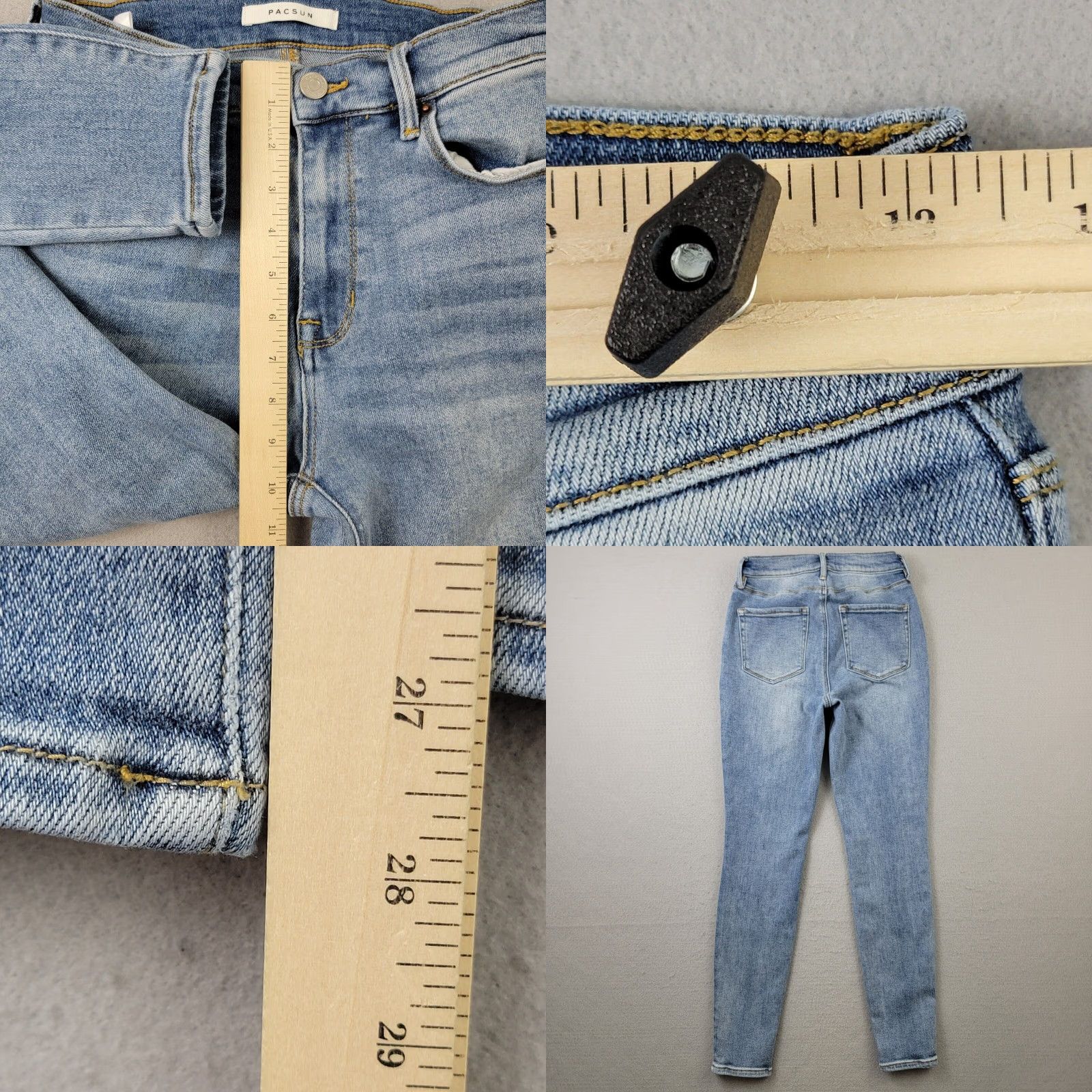 Pacsun PacSun Womens 26 High Rise Knee Patch Jegging Light Wash Blue Denim Stretch Jeans Regular 24x28 Size 26" / US 2 / IT 38 - 8 Thumbnail