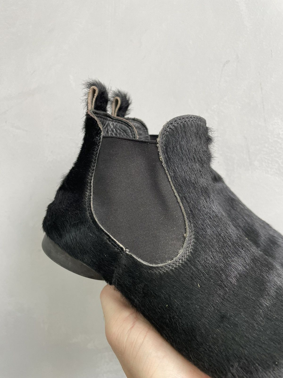 Vintage Vintage fur cow leather black GUIDI style boots 90s Size US 5 / EU 37 - 2 Thumbnail