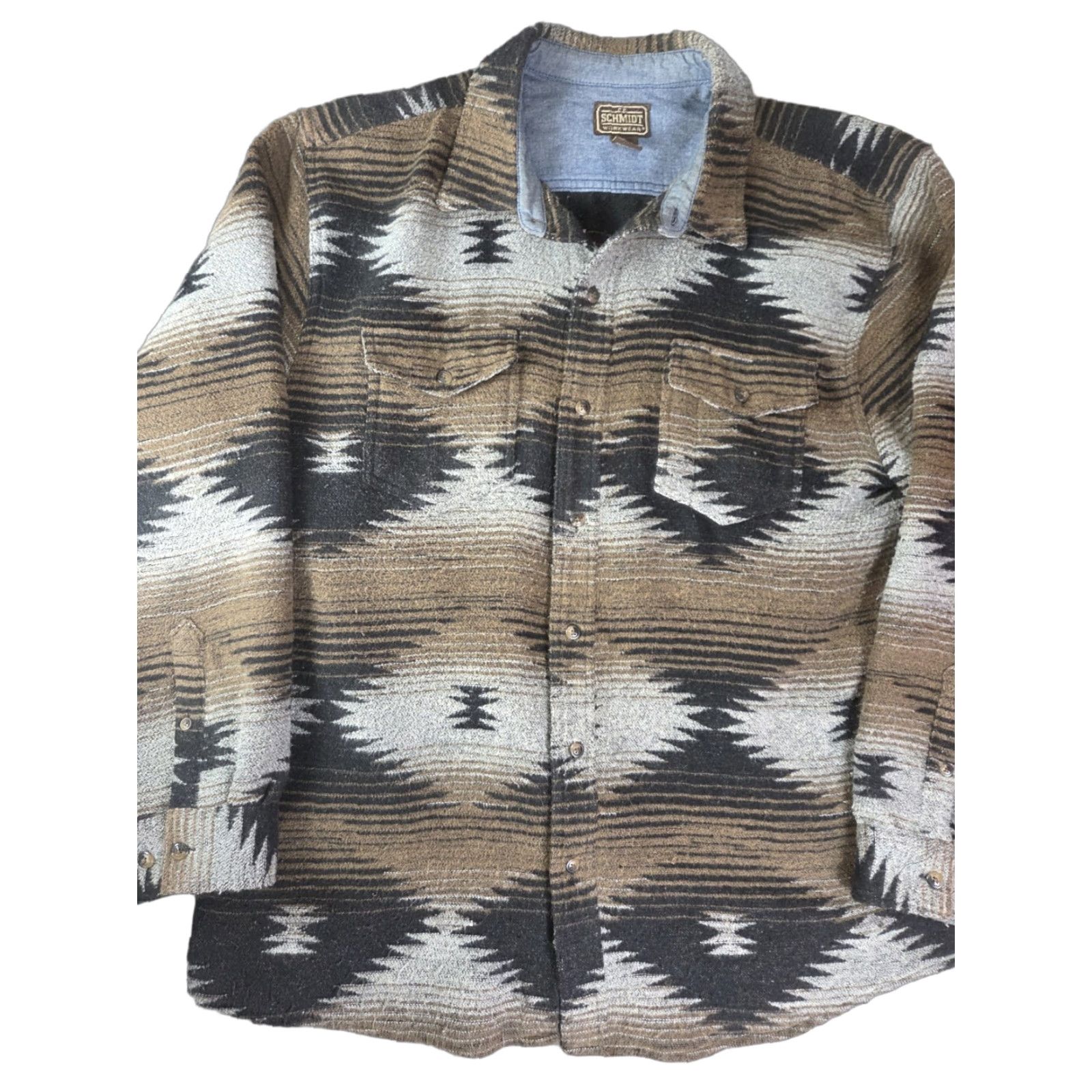 Vintage Schmidt Workwear Shirt Mens XL Aztec Button Up Heavy Fannel Western Casual Size US XL / EU 56 / 4 - 1 Thumbnail