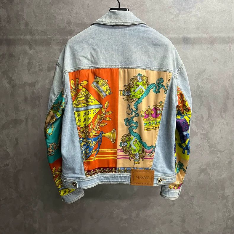 Versace Versace Stitched floral print single-breasted lapel denim Size M / US 6-8 / IT 42-44 - 4 Thumbnail