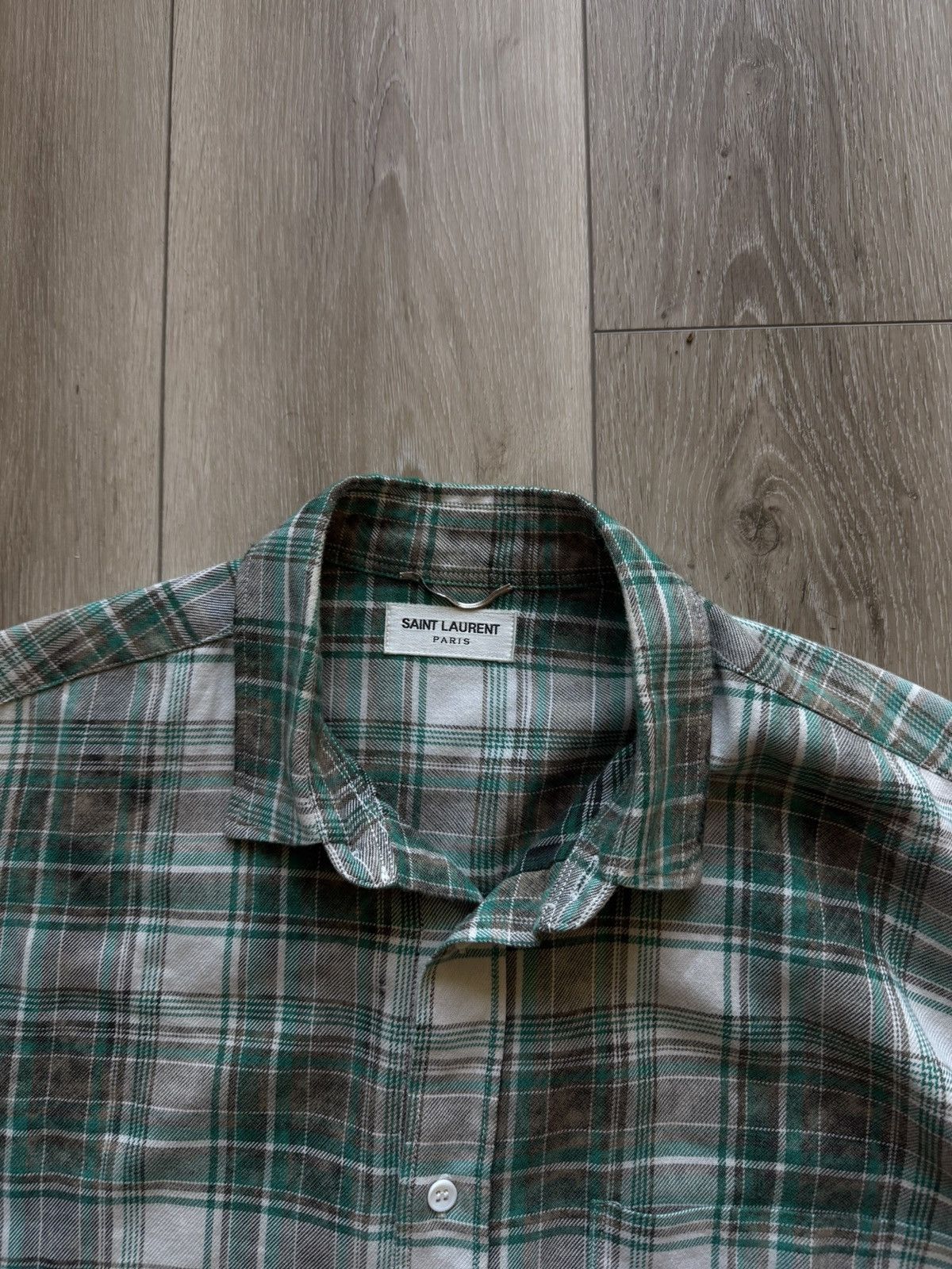 Hedi Slimane × Saint Laurent Paris SS16 “Surf Sound” Bleached Plaid Flannel - runway Size US L / EU 52-54 / 3 - 2 Thumbnail