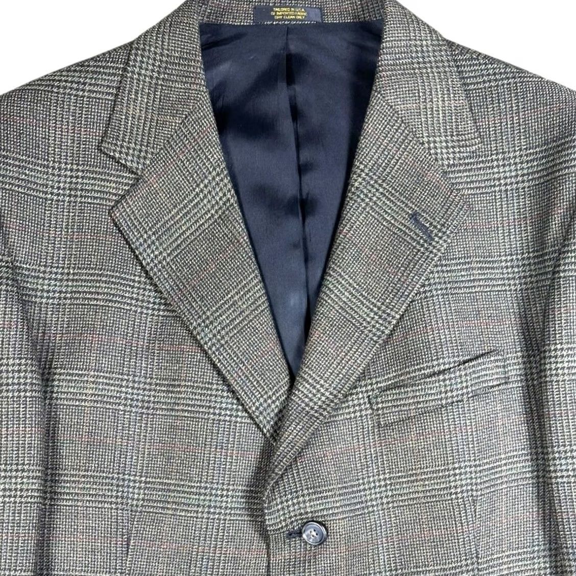 Hunter Jonathan Hunter Blazer Mens 42R Grey Brown Glen Plaid Sport Coat USA Tailored Size 42R - 4 Thumbnail