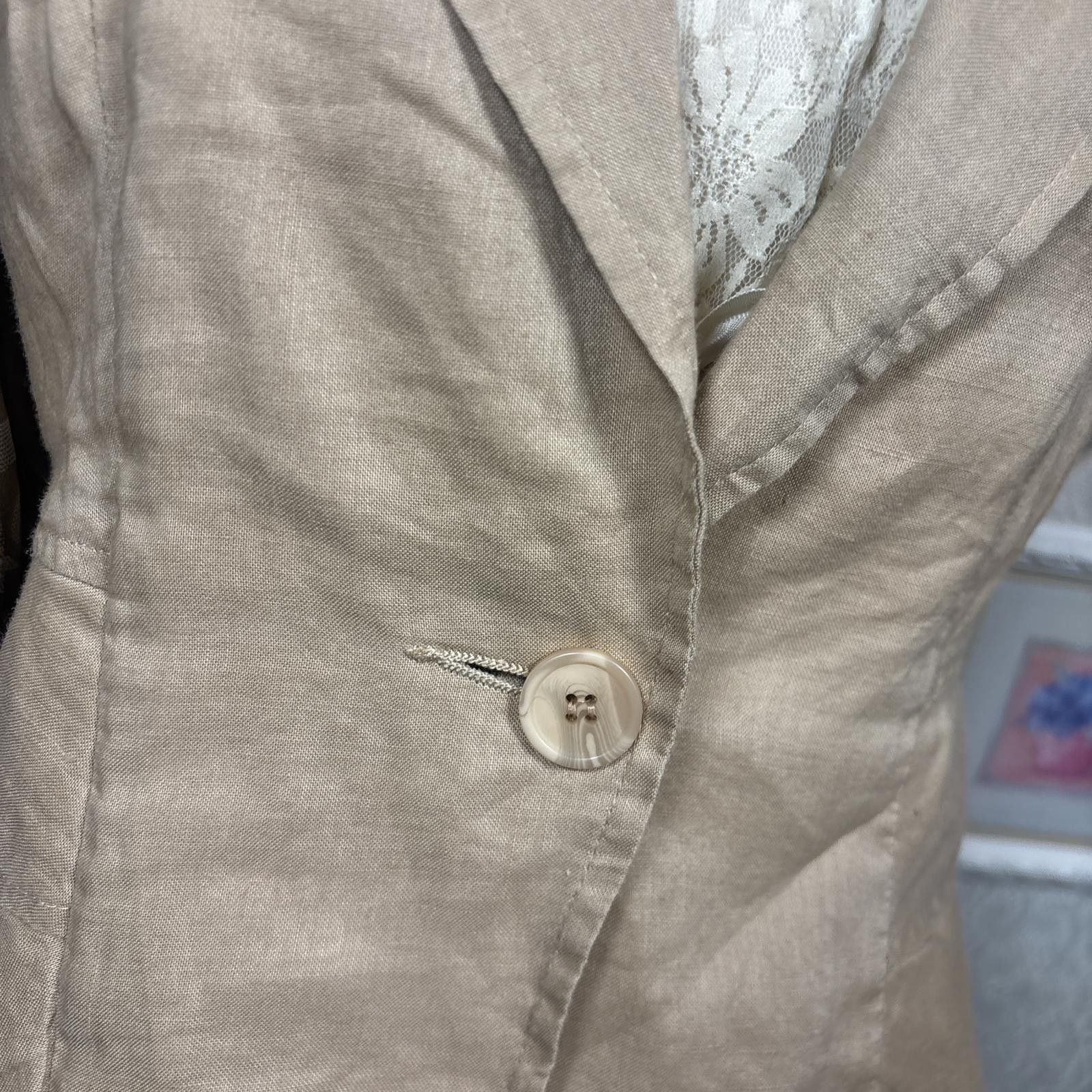 Other y2k office siren linen fitted blazer blouse top Size S / US 4 / IT 40 - 5 Thumbnail