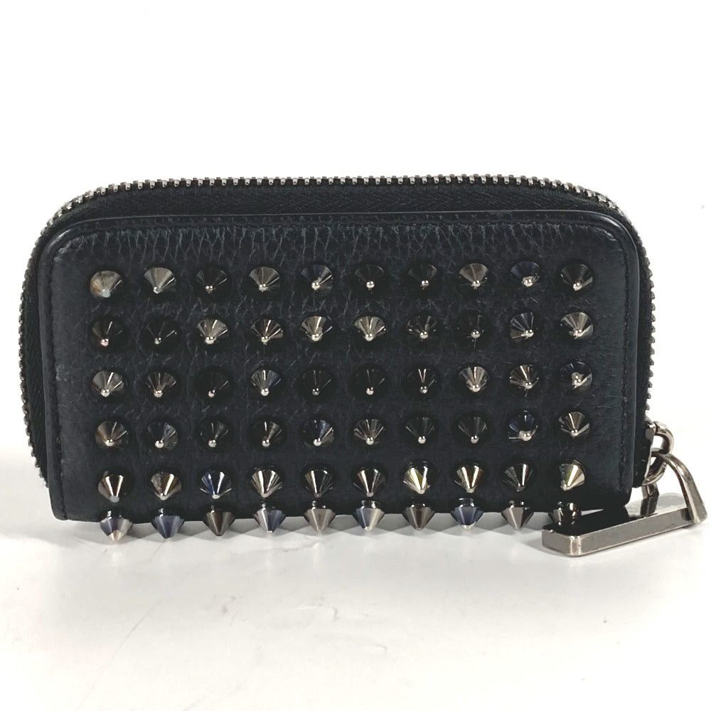 Christian Louboutin Wallet Change Purse Studs With Key Ring Coin Leather Men