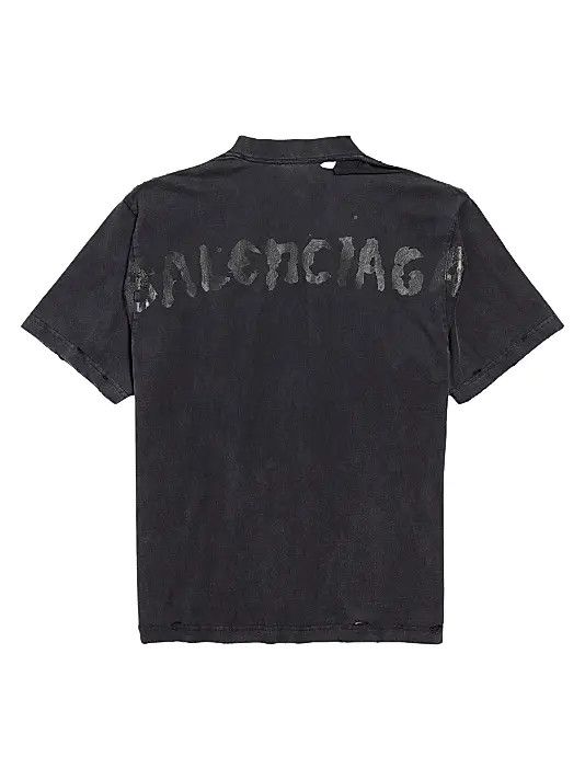Balenciaga o1bcso1str0426 Painted T-Shirt Medium Fit in Black Size US XS / EU 42 / 0 - 2 Thumbnail