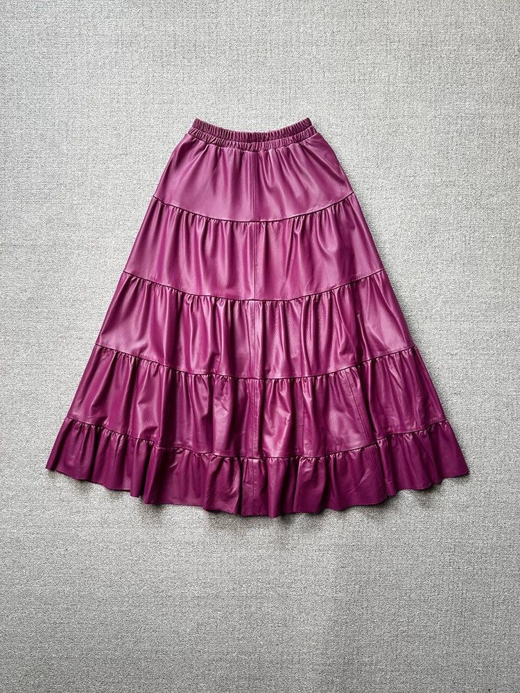 Other Pink sheep leather skirt Size 34" / US 12 / IT 48 - 2 Thumbnail