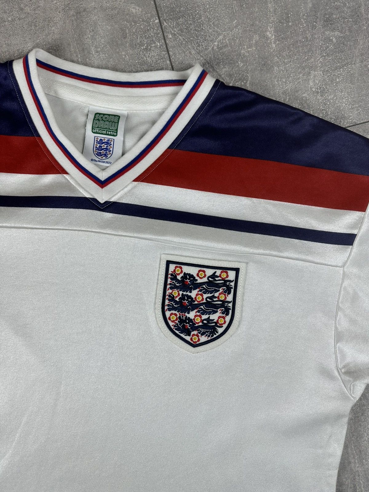 Other Score Draw England 80S Retro Replica Soccer Jersey Size US L / EU 52-54 / 3 - 4 Thumbnail