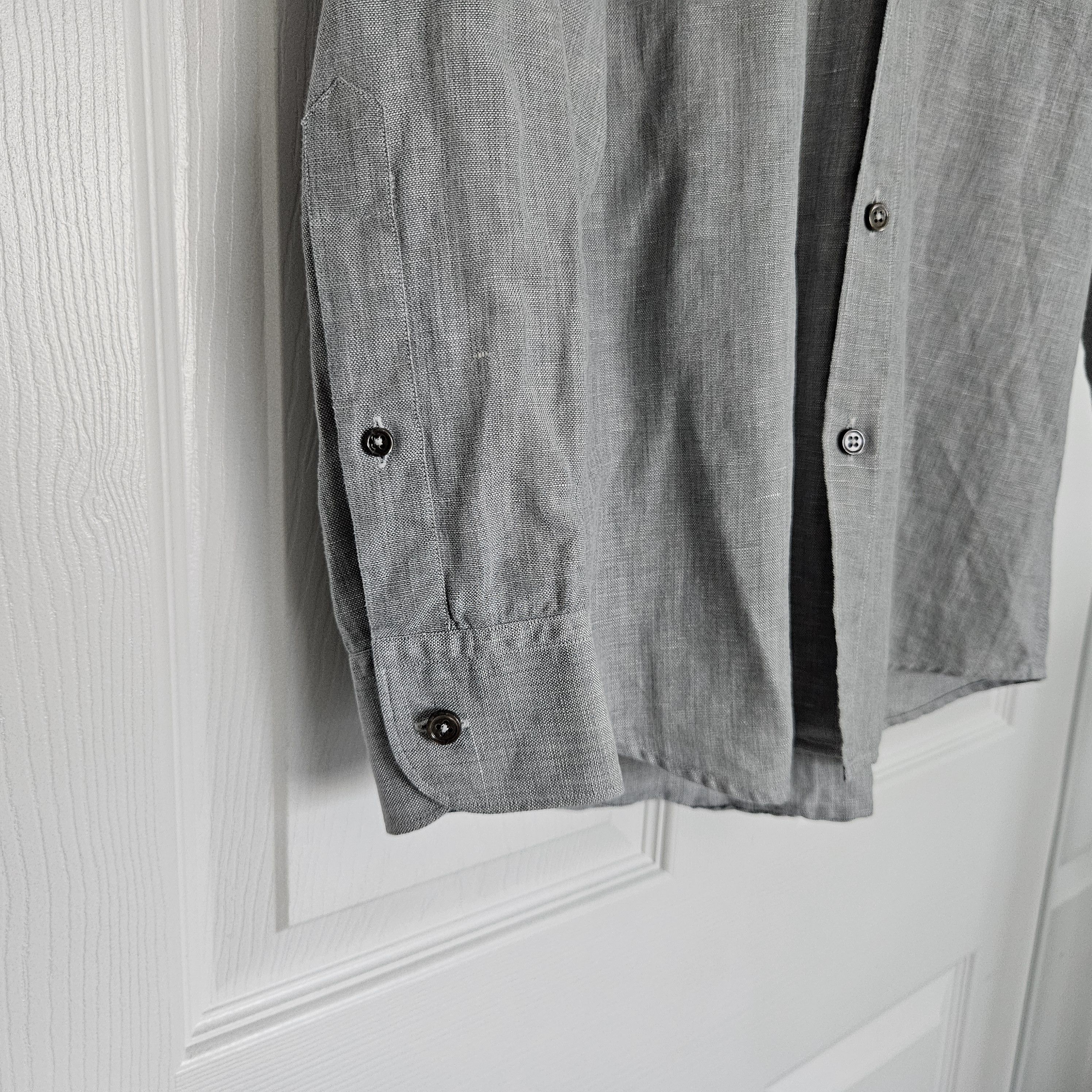 Ermenegildo Zegna Ermenegildo Zegna Grey Linen Blend Shirt – Size S Size US S / EU 44-46 / 1 - 6 Thumbnail
