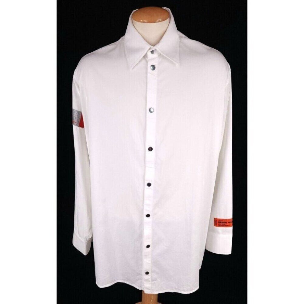 Heron Preston Heron Preston Cotton Twill Poplin Shirt M Mens White Size US M / EU 48-50 / 2 - 1 Thumbnail