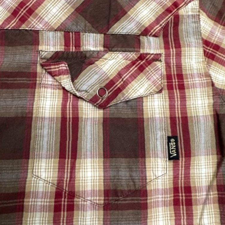 Vans VINTAGE Vans Off The Wall Button-Down Shirt Men M Red Plaid Cotton Casual Y2K Streetwear 90s Mens Size US M / EU 48-50 / 2 - 5 Thumbnail
