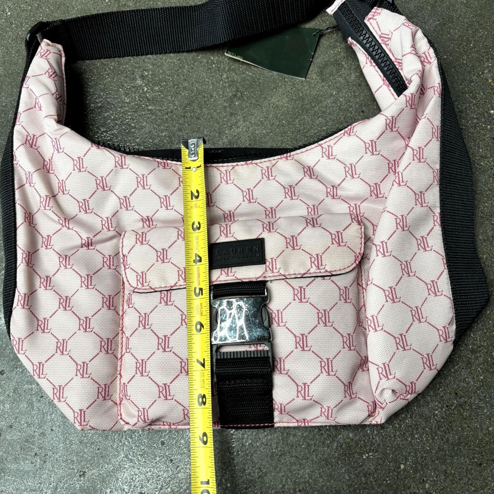 Ralph Lauren Lauren Ralph Lauren Shoulder Bag Womens Medium Pink Monogram Canvas Zip Buckle Size ONE SIZE - 7 Thumbnail