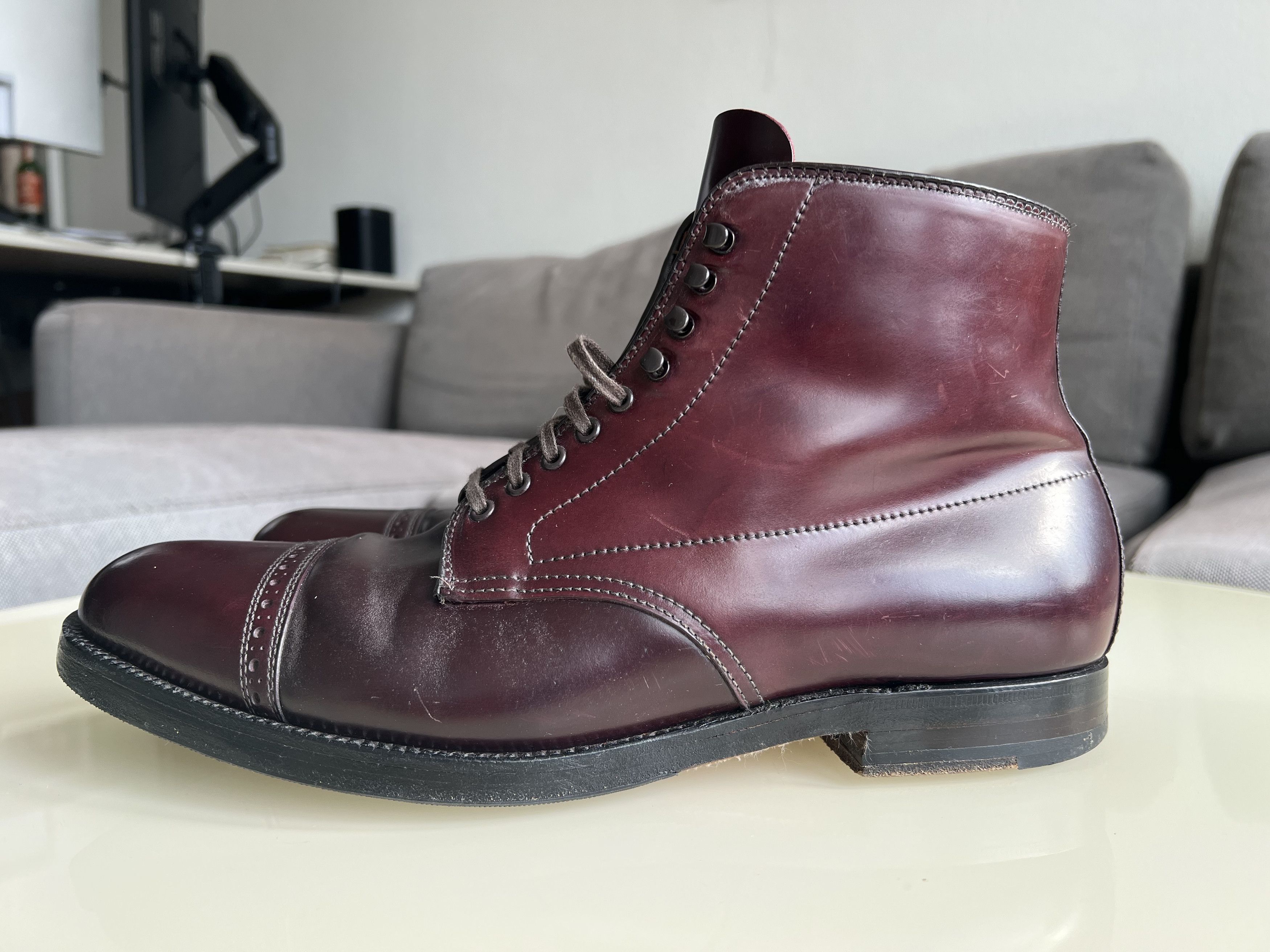 Alden × J.Crew Alden 39628H Color 8 Shell Cordovan Cap Toe Boots Size US 11 / EU 44 - 2 Thumbnail