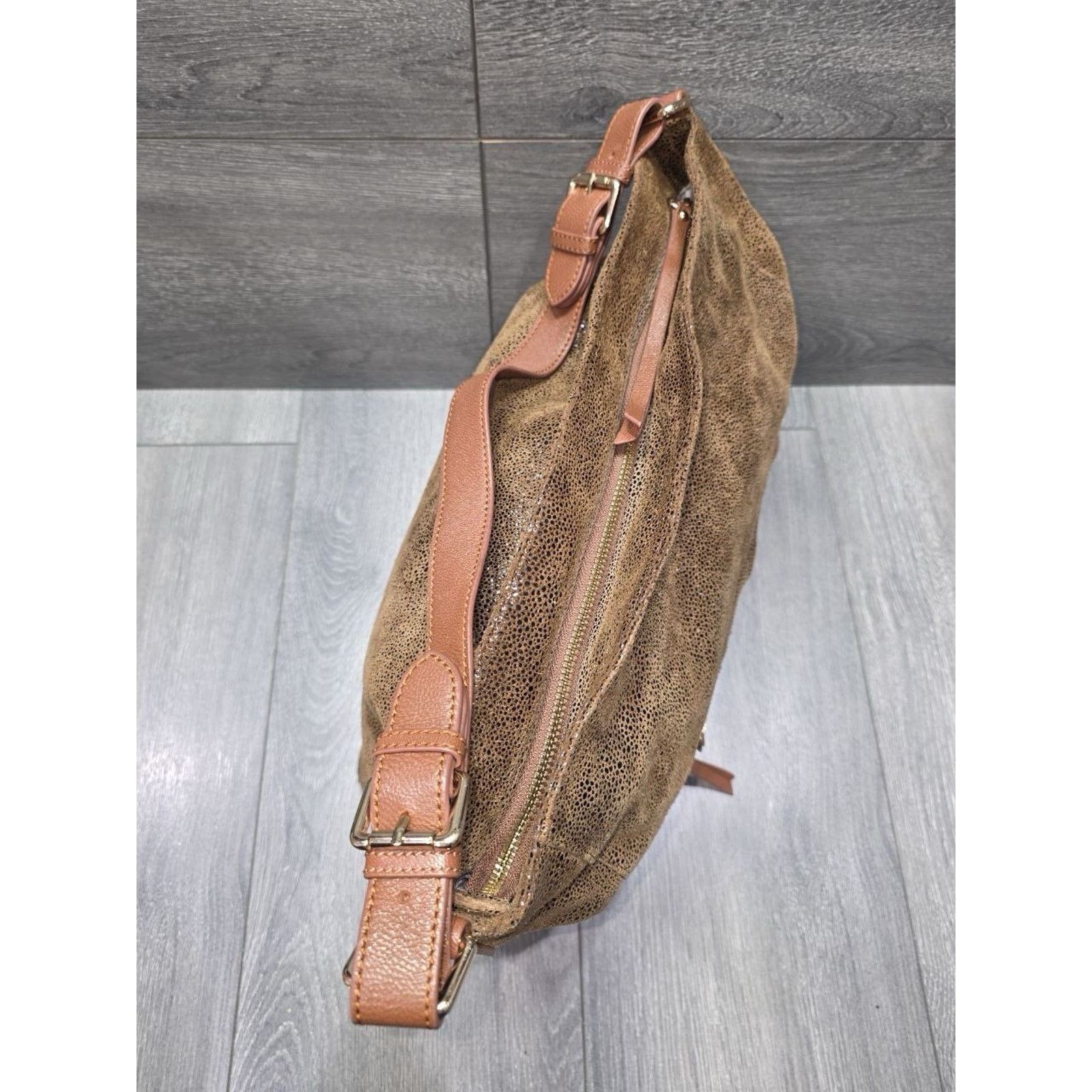 & Other Stories Sorial Sammy Snake Embossed Brown Leather Hobo Bag A000642 Size ONE SIZE - 2 Thumbnail