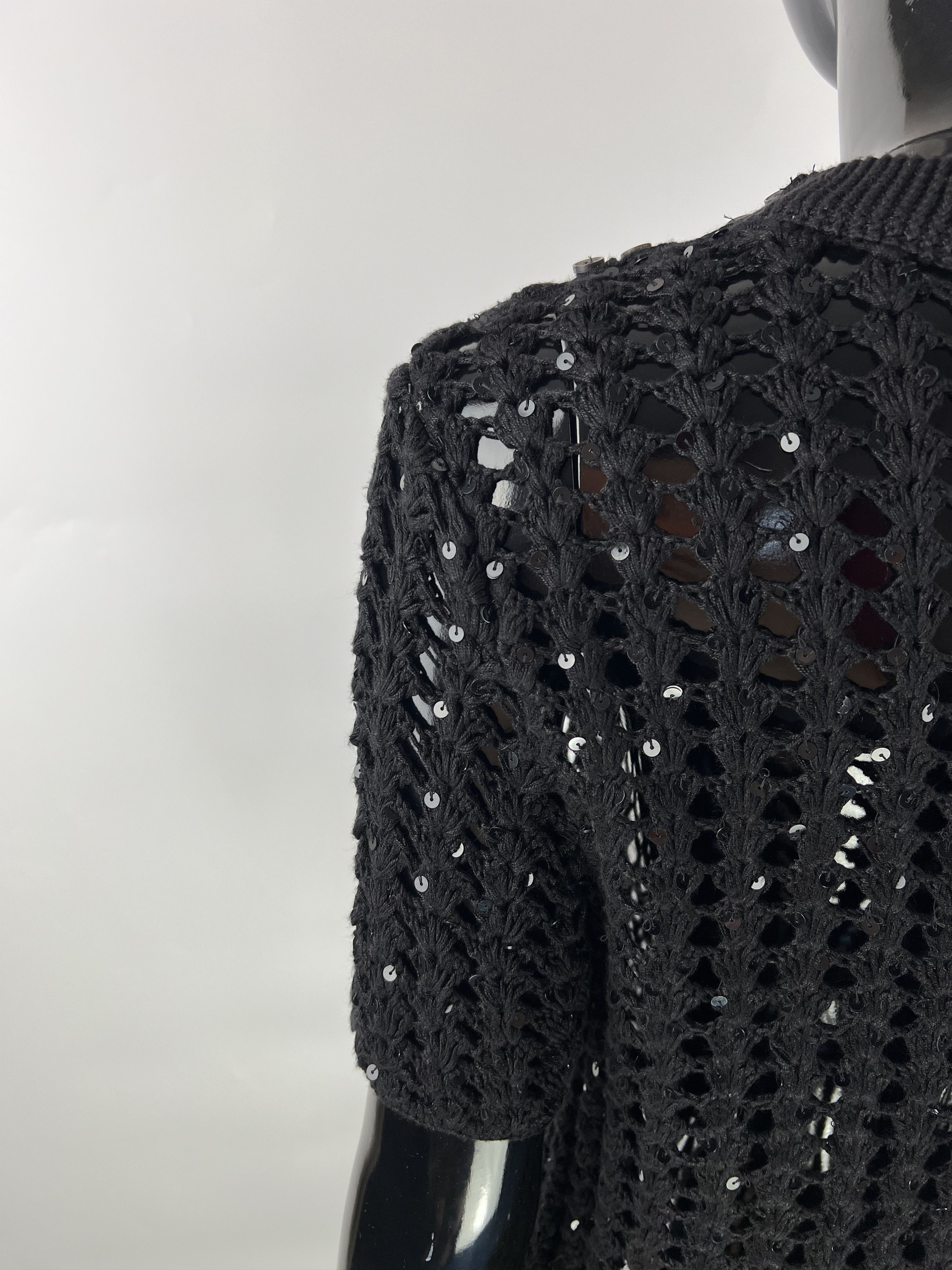 Allsaints AllSaints Women's Sequins Mesh Top Size S Hand Embellished Size S / US 4 / IT 40 - 3 Thumbnail