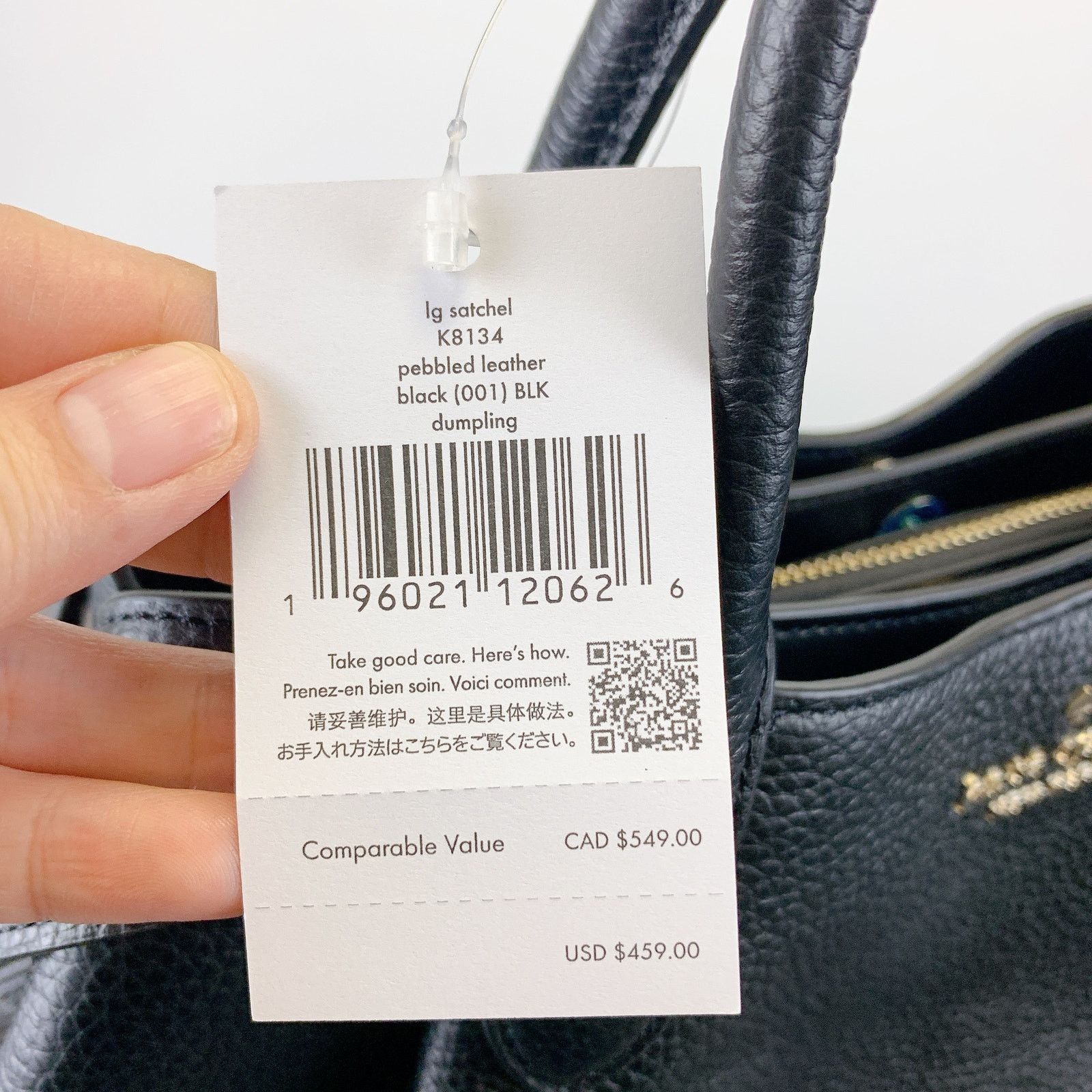 Kate Spade Kate Spade K8134 Dumpling Large Satchel IN Black Size ONE SIZE - 8 Thumbnail