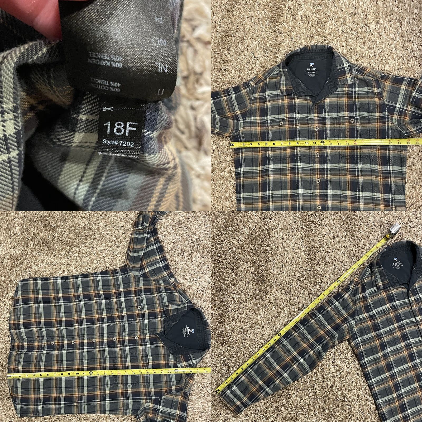 Vintage Kuhl Fugitive Flannel Shirt Mens M Blue Orange Plaid Long Sleeve Button Up Shirt Size US M / EU 48-50 / 2 - 8 Thumbnail