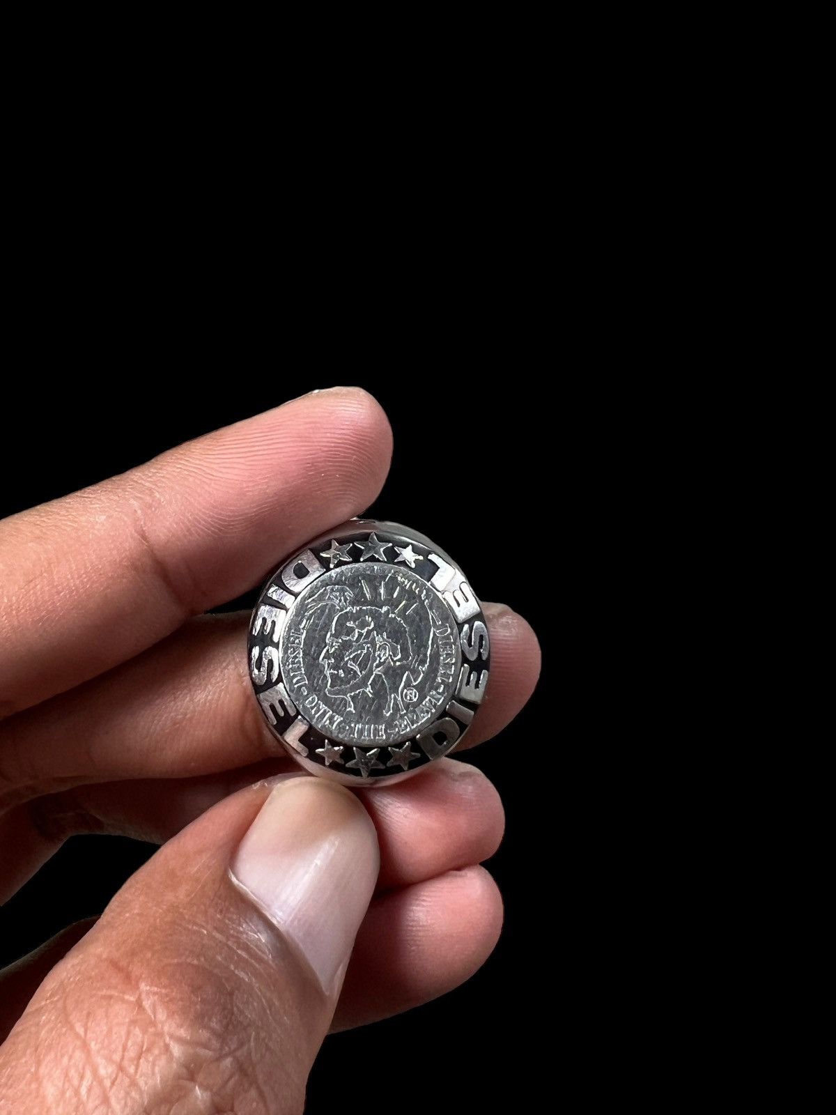 Diesel Y2K Diesel Steel Ring Size ONE SIZE - 9 Thumbnail
