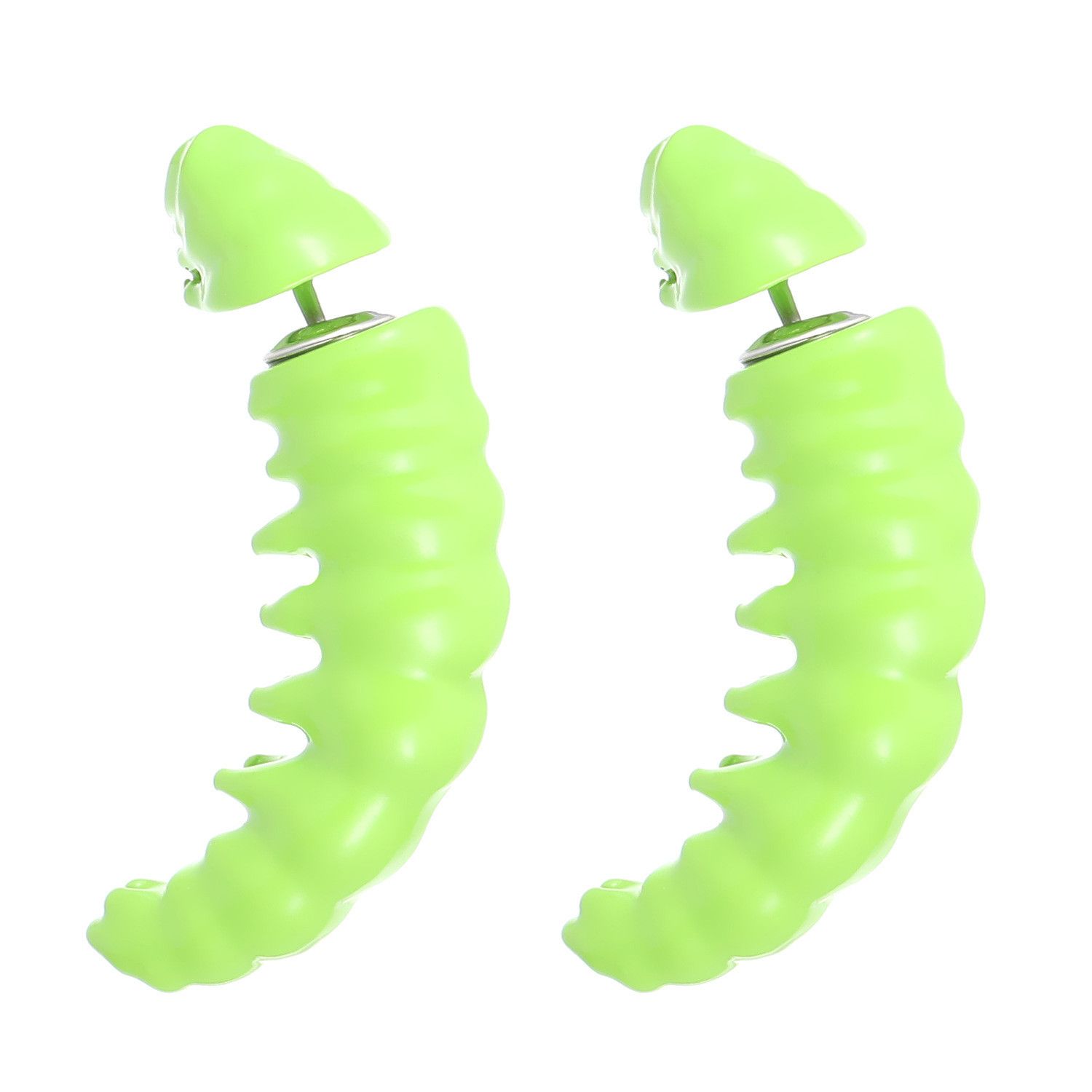 Jewelry × Sterling Silver Green Bug Matchless Earrings One Pairs Chrome Jewelry Size ONE SIZE - 5 Thumbnail