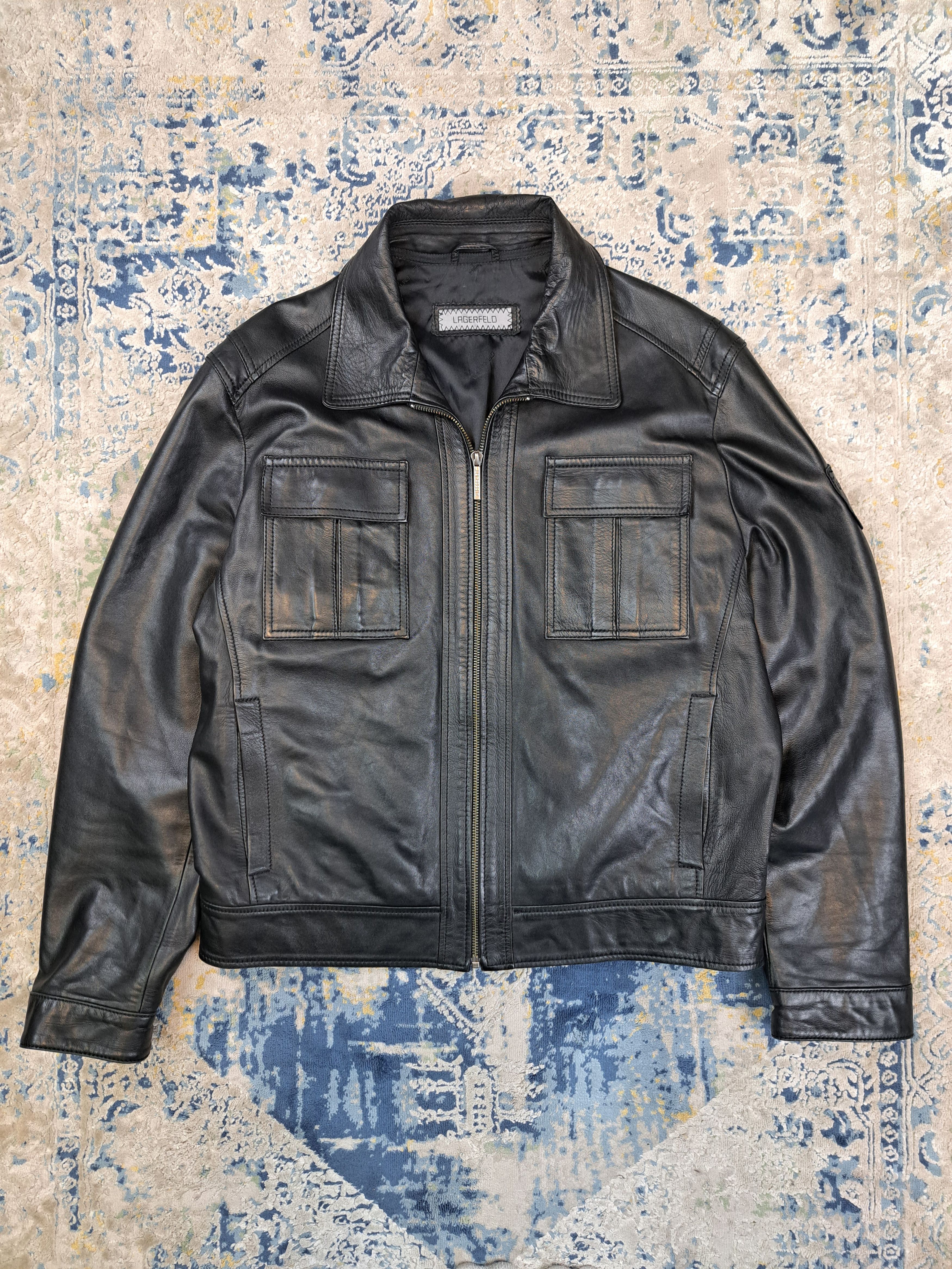Karl Lagerfeld Lagerfeld High Quality Leather Jacket Designer Luxury Size US L / EU 52-54 / 3 - 1 Thumbnail