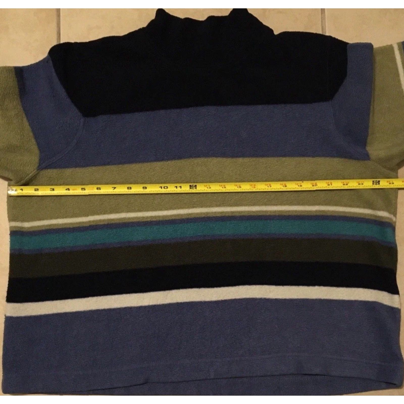 Vintage Vtg 90s Faded Striped Mock Neck Boxy Sweatshirt XL Blue Hoodie Women Pullover 80s 90s Grunge Surf Skate Vaporwave Vintage-style Size XL / US 12-14 / IT 48-50 - 6 Thumbnail