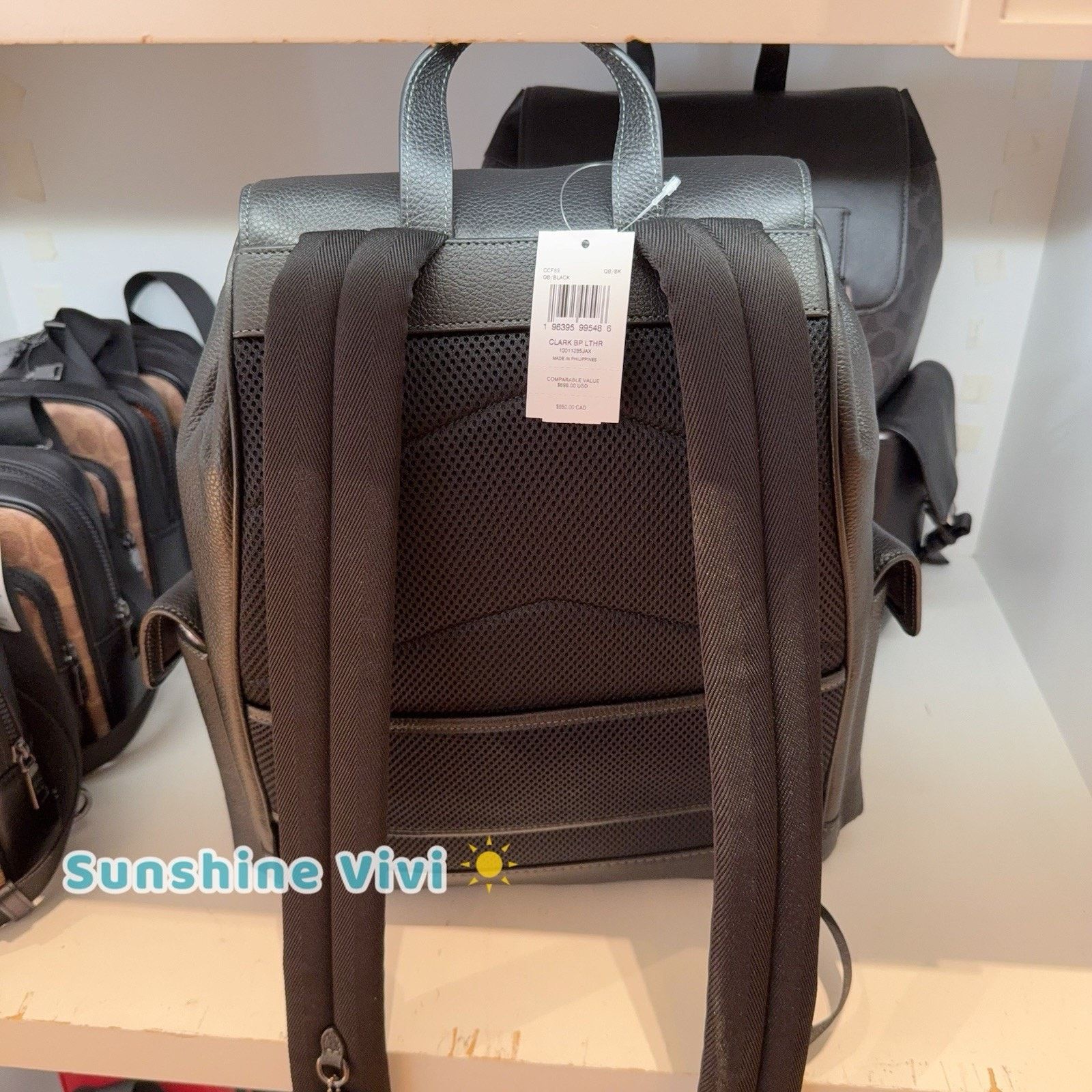 Coach NWT COACH MEN'S Clark Backpack pebble leather CCF89 black Size ONE SIZE - 5 Thumbnail