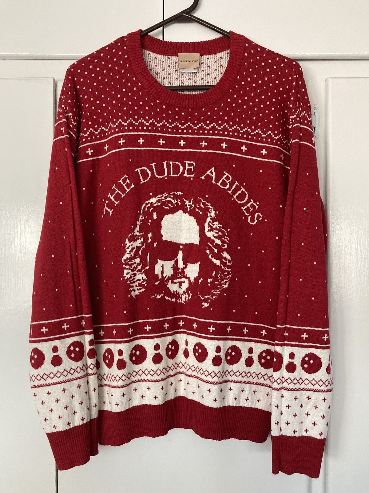 Ripple Junction BIG LEBOWSKI THE DUDE ABIDES UGLY CHRISTMAS SWEATER MOVIE L Size US L / EU 52-54 / 3 - 1 Thumbnail