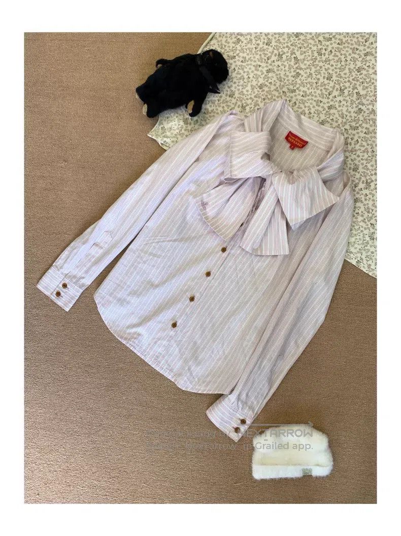 Vivienne Westwood Vivienne Westwood Striped bow long sleeve shirt Size M / US 6-8 / IT 42-44 - 1 Thumbnail