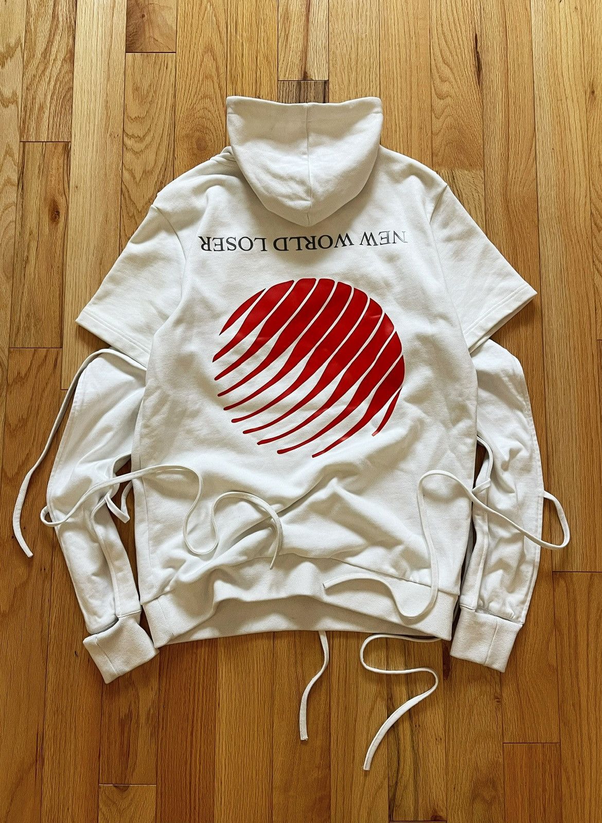 image of 1/1 Sample Ss2017 Hood By Air New World Loser Bondage Hoodie in White, Men's (Size Medium)