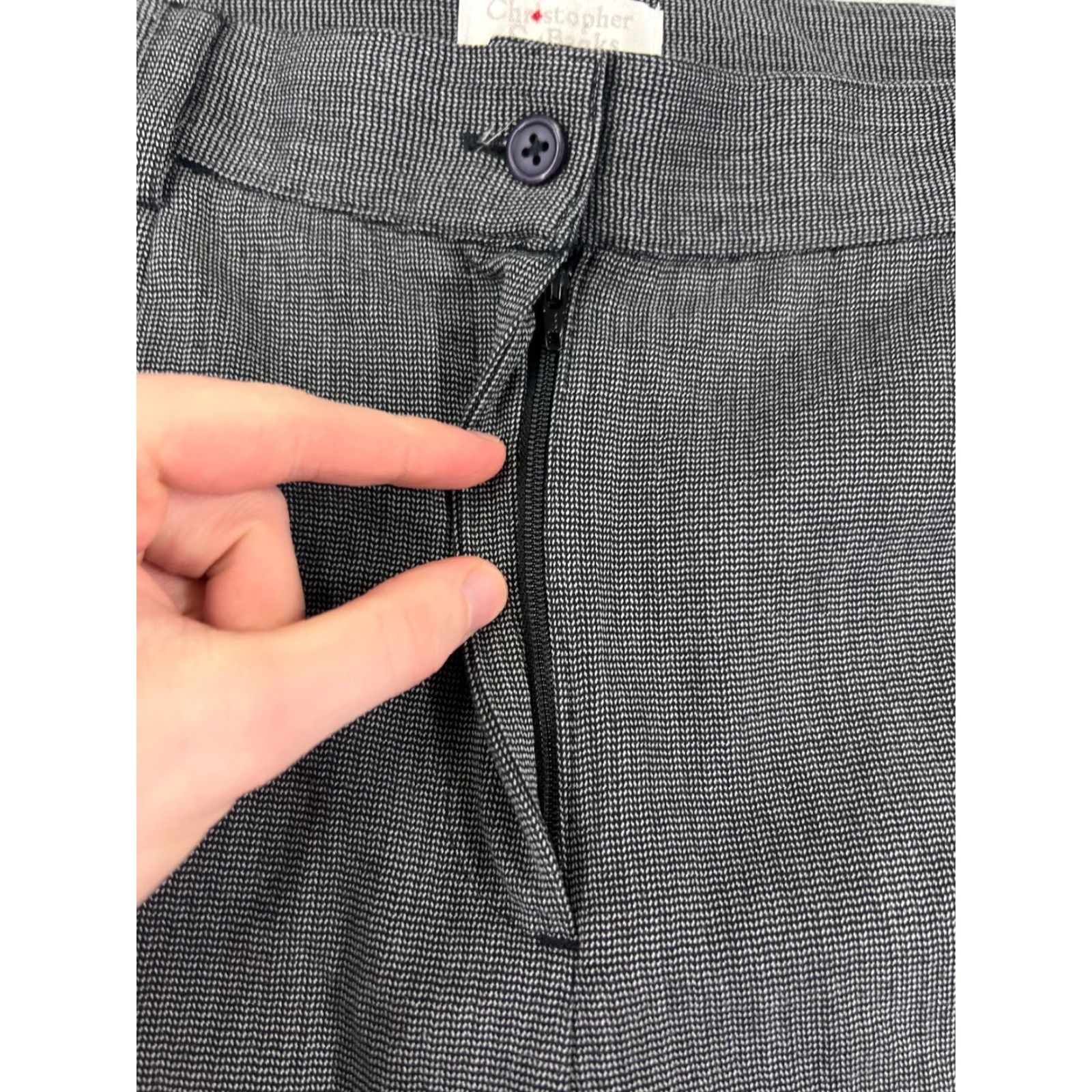 Vintage Christopher & Banks Women's Pants Size 10 Gray Cotton Blend Straight Leg Chino Stretch Casual Size 32" / US 10 / IT 46 - 7 Thumbnail