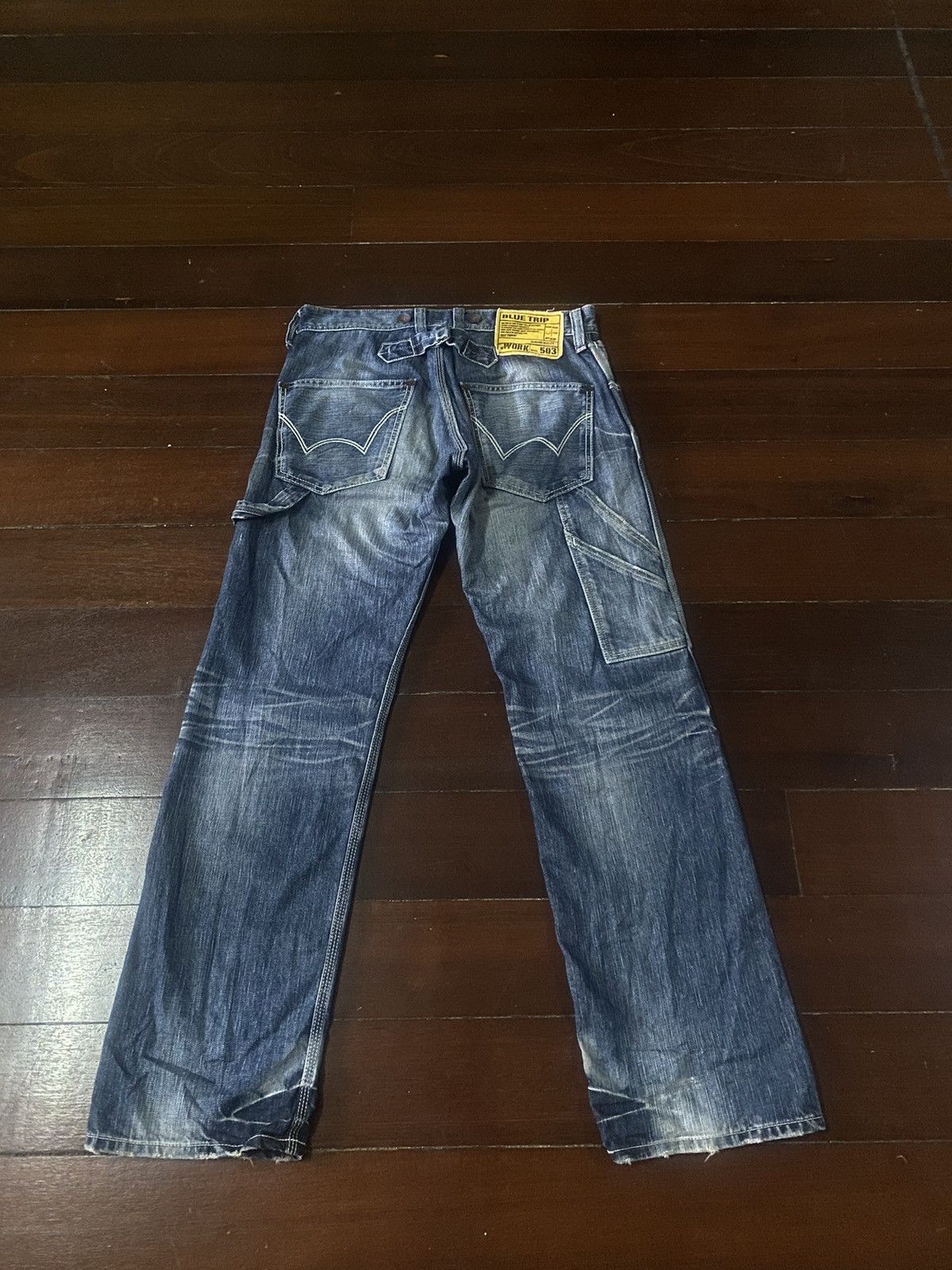 image of Fire Edwin 503 Blue Trip Works Flare Jeans, Men's (Size 32)
