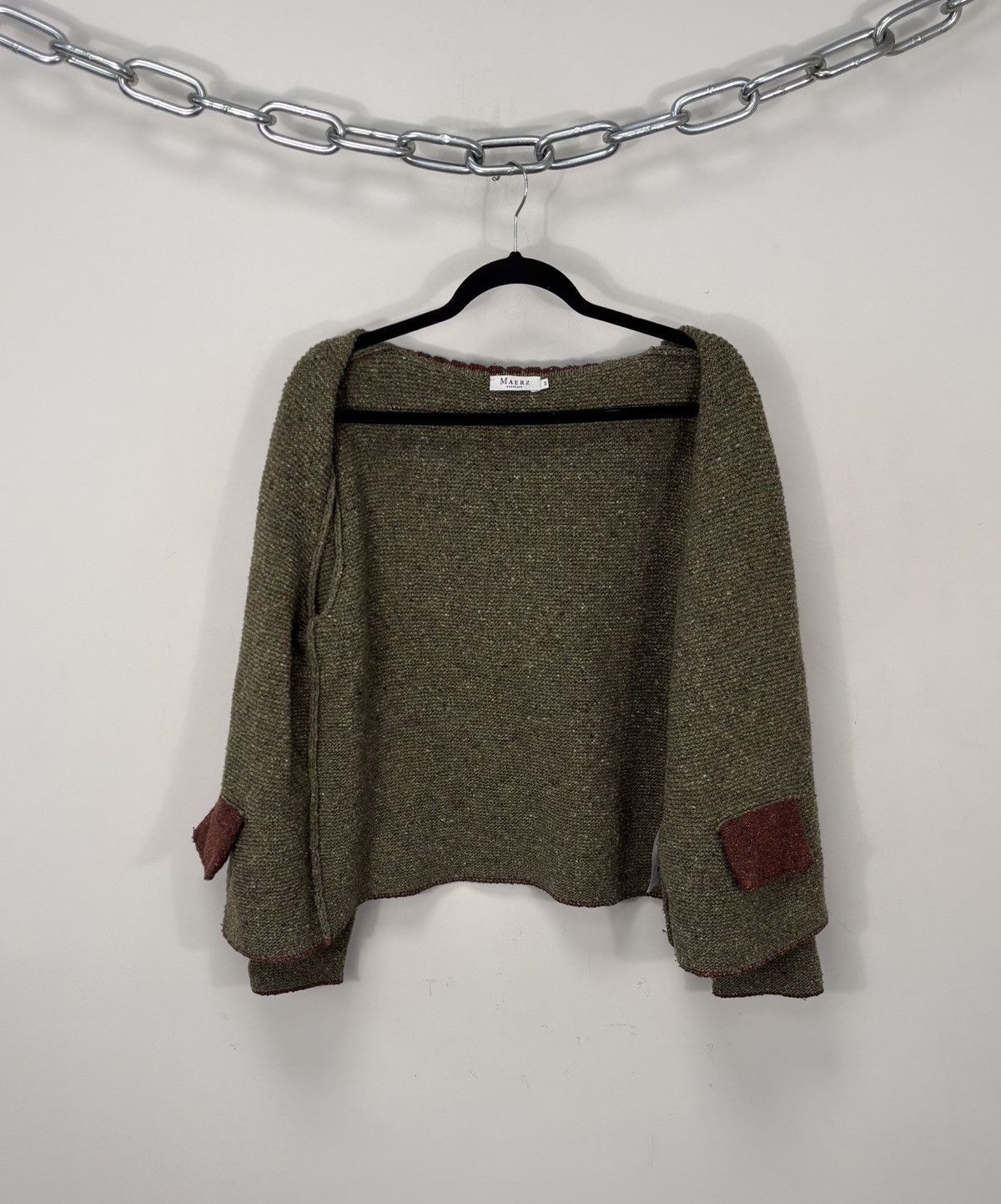 Other Maerz Muenchen Women’s Khaki Wool Blend Cardigan Sweater Size XL / US 12-14 / IT 48-50 - 2 Thumbnail