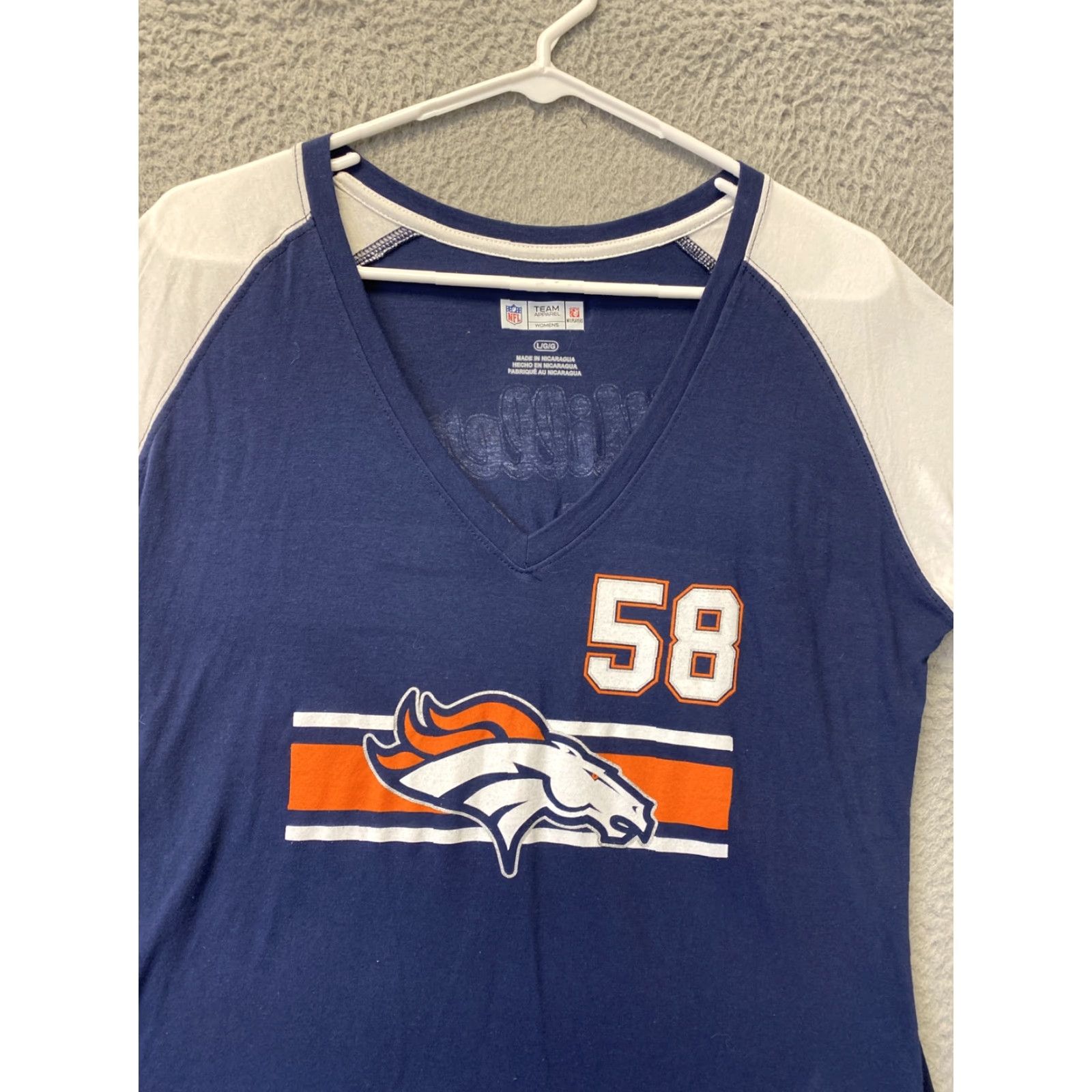 NFL NFL Team Apparel Womens L Denver Broncos 58 T Shirt Navy / 101-32 Size L / US 10 / IT 46 - 2 Thumbnail