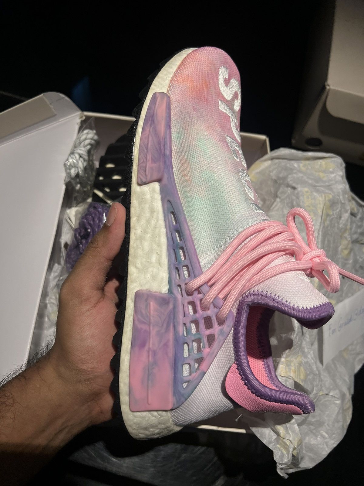 Adidas × Pharrell Adidas Human Race Pharrell Holi (Pink Glow) Size US 8.5 / EU 41-42 - 6 Thumbnail