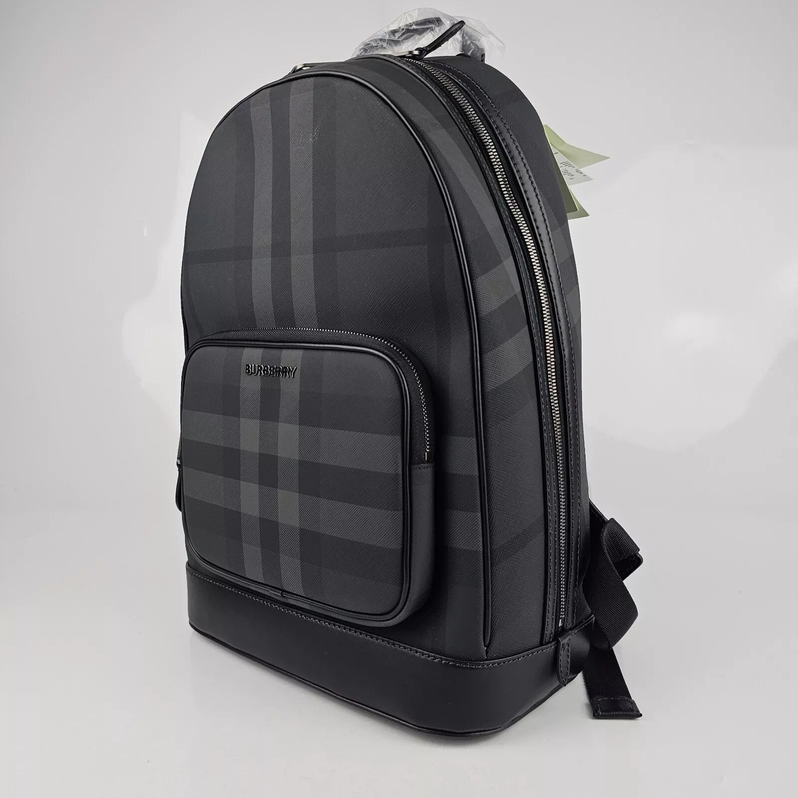 Burberry BURBERRY Rocco Charcoal Checkered E-Canvas Backpack New Size ONE SIZE - 3 Thumbnail