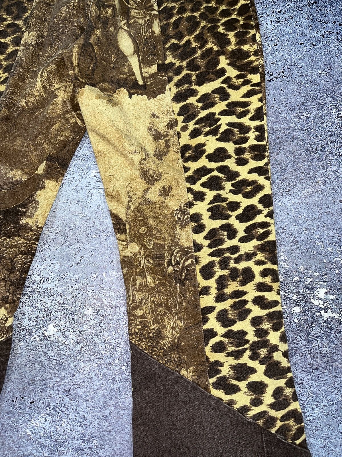Japanese Brand Y2k Robeto Cavalli style Baroque Art Flared Denim Pants Size 27" / US 4 / IT 40 - 11 Thumbnail