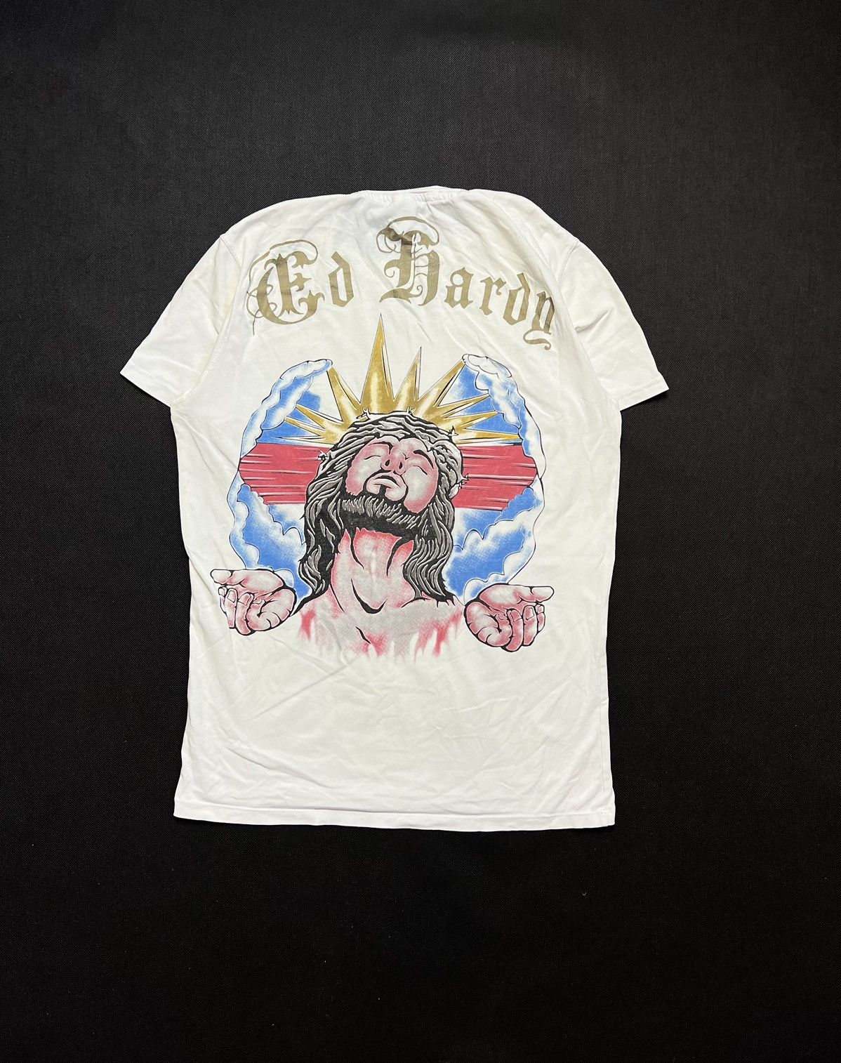 Ed Hardy × Vintage Tshirt Ed Hardy Young & Rich Jesus Vintage Size US M / EU 48-50 / 2 - 1 Thumbnail