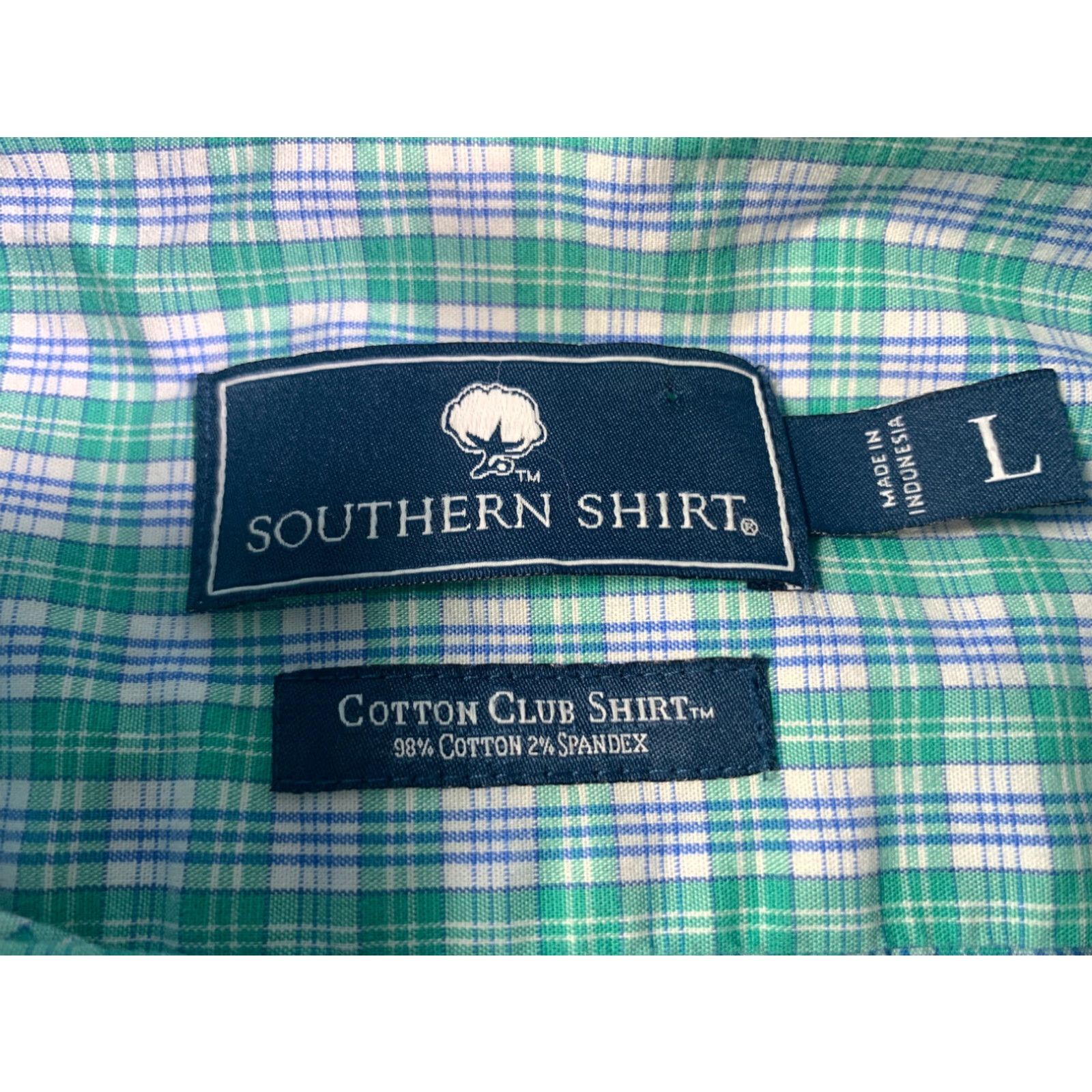 Vintage COTTON CLUB Plaid Button-Up Shirt Mens Large Green Size US L / EU 52-54 / 3 - 4 Thumbnail